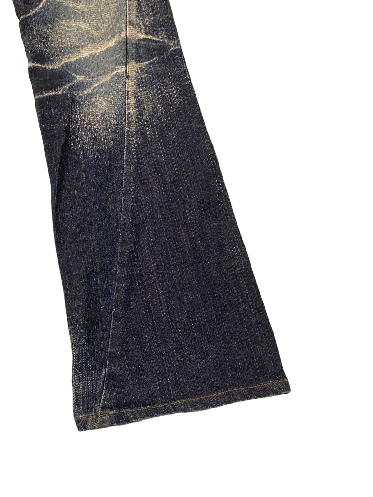 Japanese Brand Flare Jeans Tornado Mart Acid Wash Low Rise Stretch 3🟦0 Size US 30 / EU 46 - 4 Thumbnail