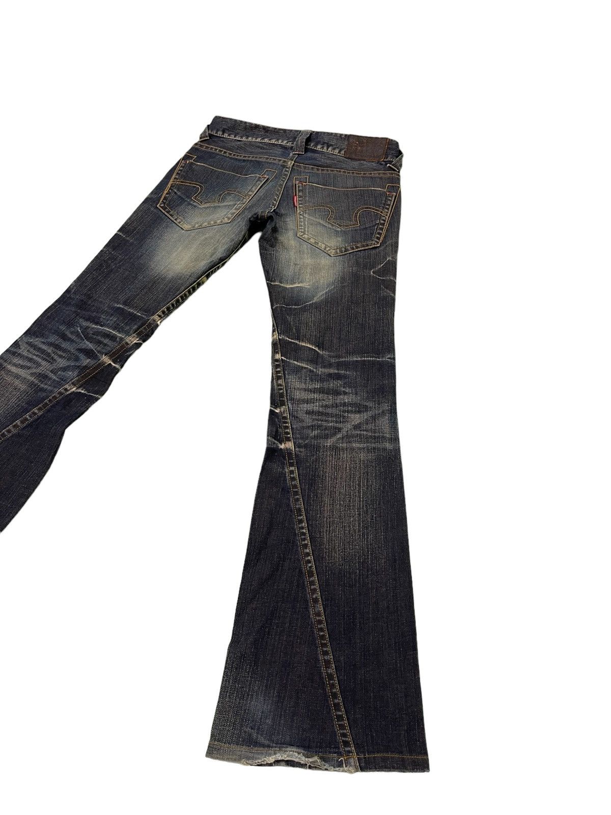 Japanese Brand Flare Jeans Tornado Mart Acid Wash Low Rise Stretch 3🟦0 Size US 30 / EU 46 - 14 Thumbnail