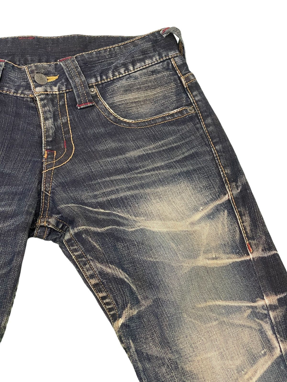Japanese Brand Flare Jeans Tornado Mart Acid Wash Low Rise Stretch 3🟦0 Size US 30 / EU 46 - 10 Thumbnail