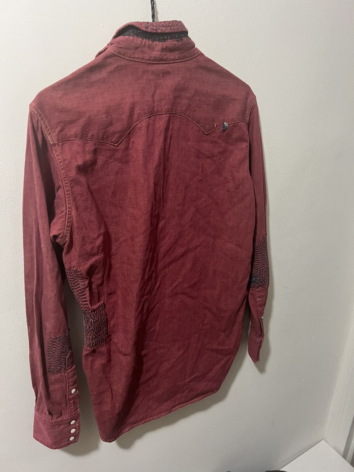 Kapital Kapital burgundy patchwork button-up shirt Size US M / EU 48-50 / 2 - 13 Thumbnail