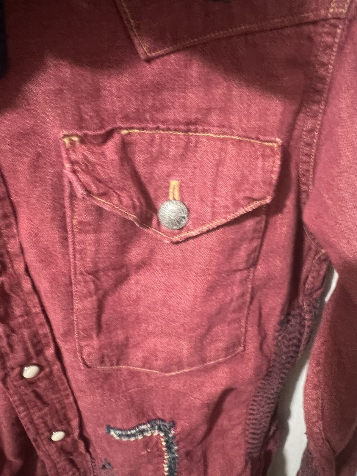 Kapital Kapital burgundy patchwork button-up shirt Size US M / EU 48-50 / 2 - 5 Thumbnail