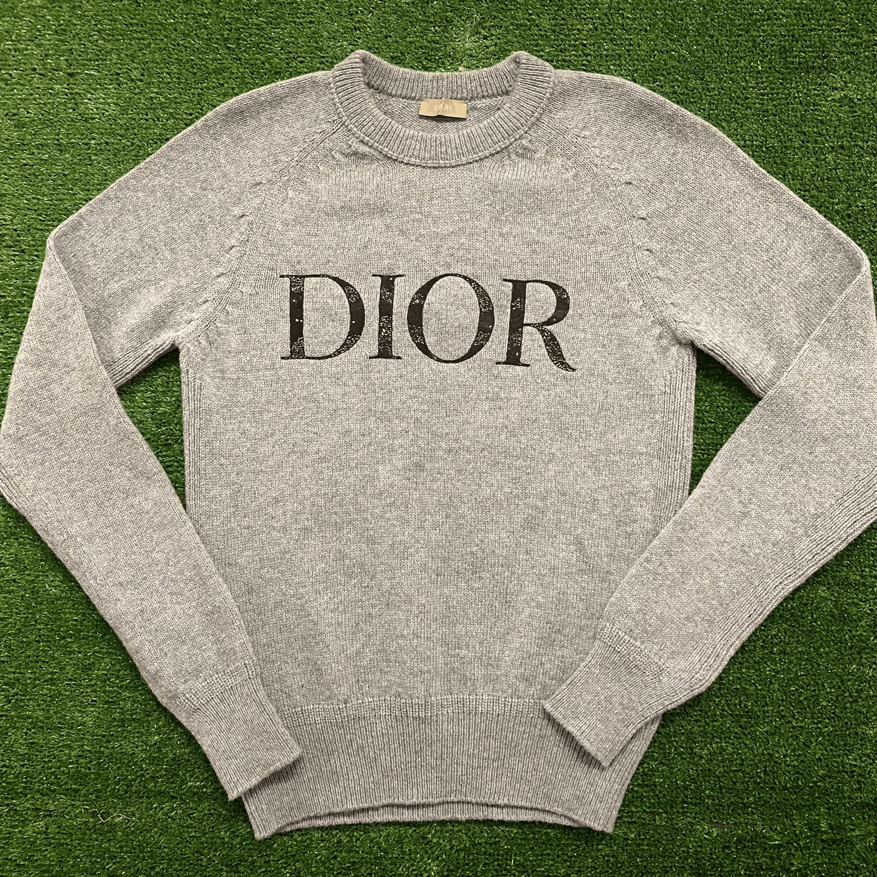 image of Dior Peter Doig Virgin Wool Knit Crewneck Sweater in Blue, Men's (Size XS)