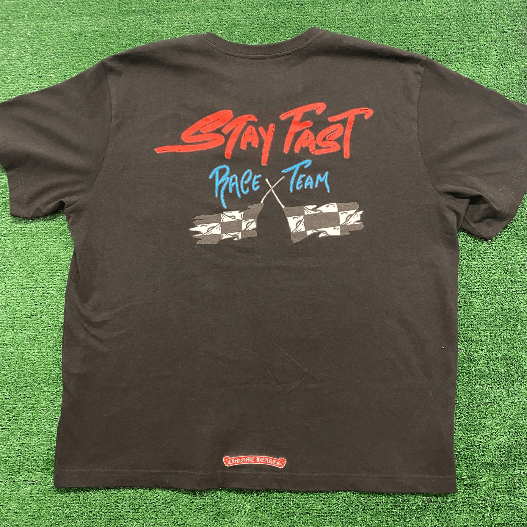 image of Chrome Hearts x Made In USA Matty Boy Stay Fast Race Team T-Shirt in Black, Men's (Size 2XL)