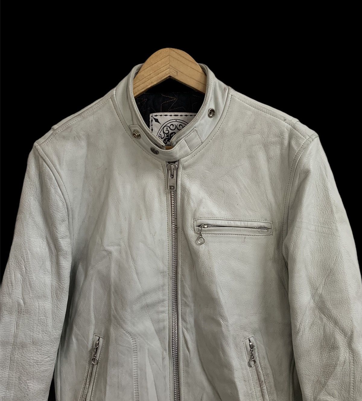 Genuine Leather 💥Demagogue Cafe Racer Leather Jacket Size US S / EU 44-46 / 1 - 2 Thumbnail