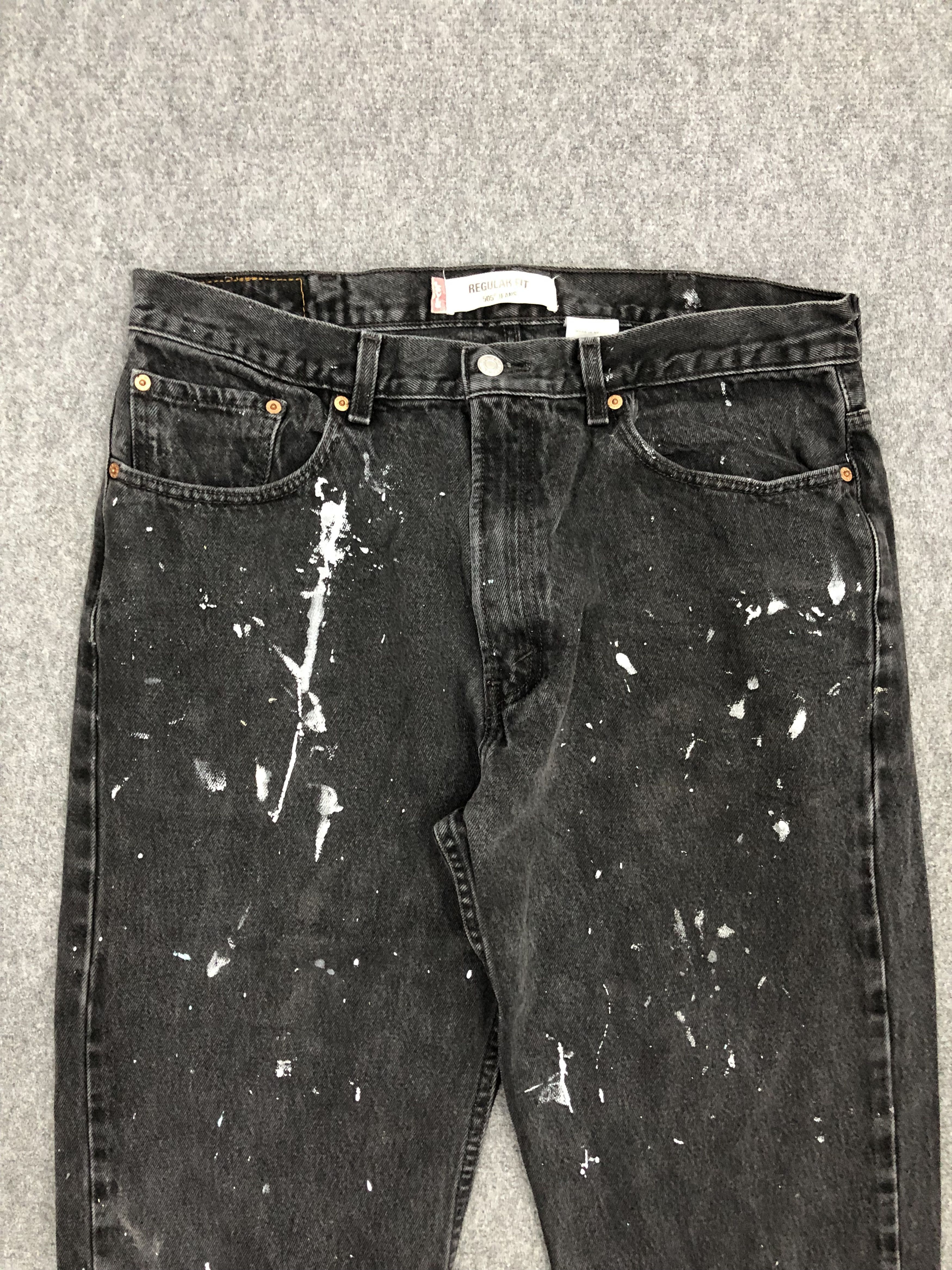 Levi's × Vintage Vintage Levis 505 Faded Black Dirty Jeans Size US 36 / EU 52 - 2 Thumbnail