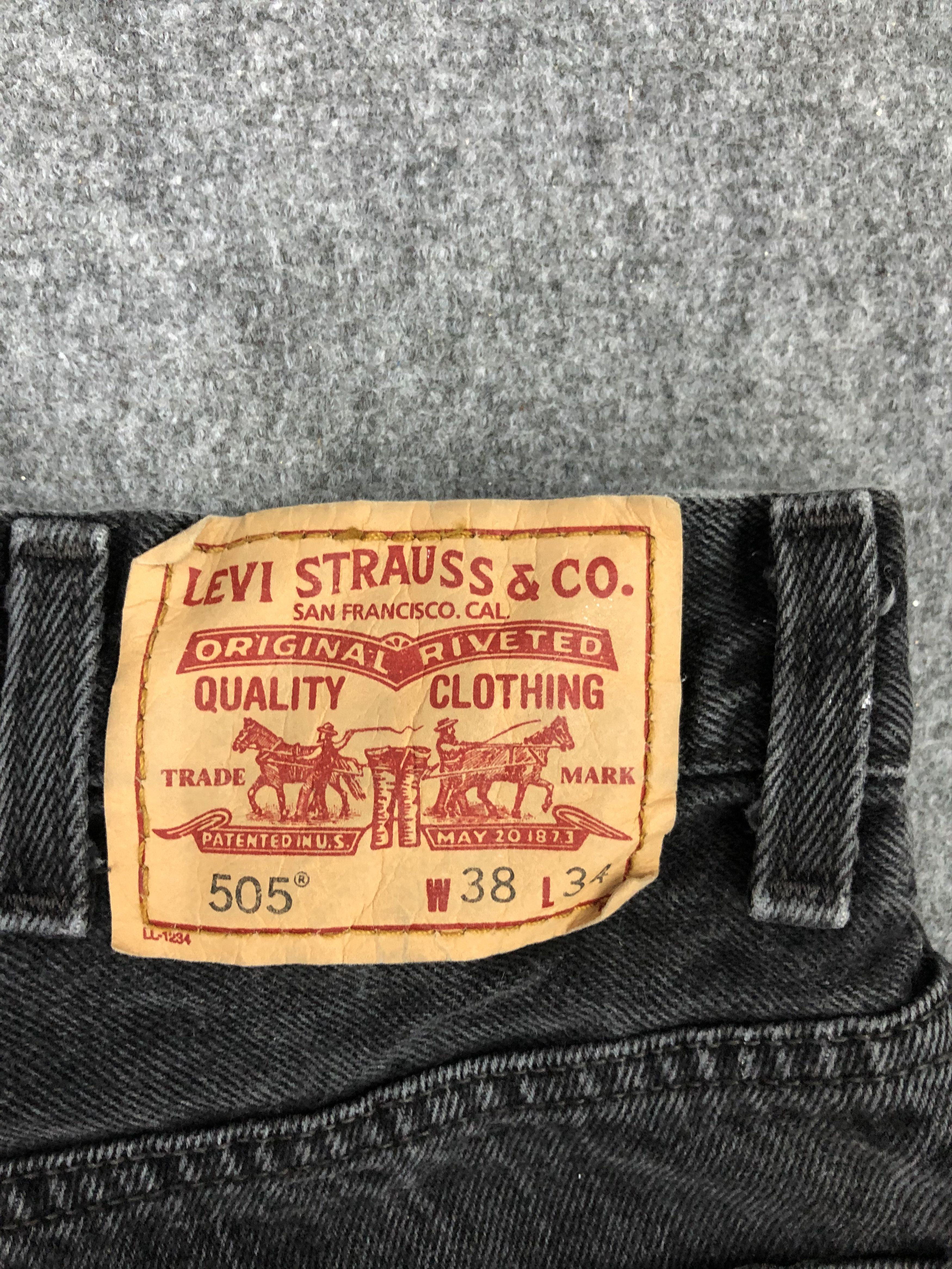 Levi's × Vintage Vintage Levis 505 Faded Black Dirty Jeans Size US 36 / EU 52 - 5 Thumbnail