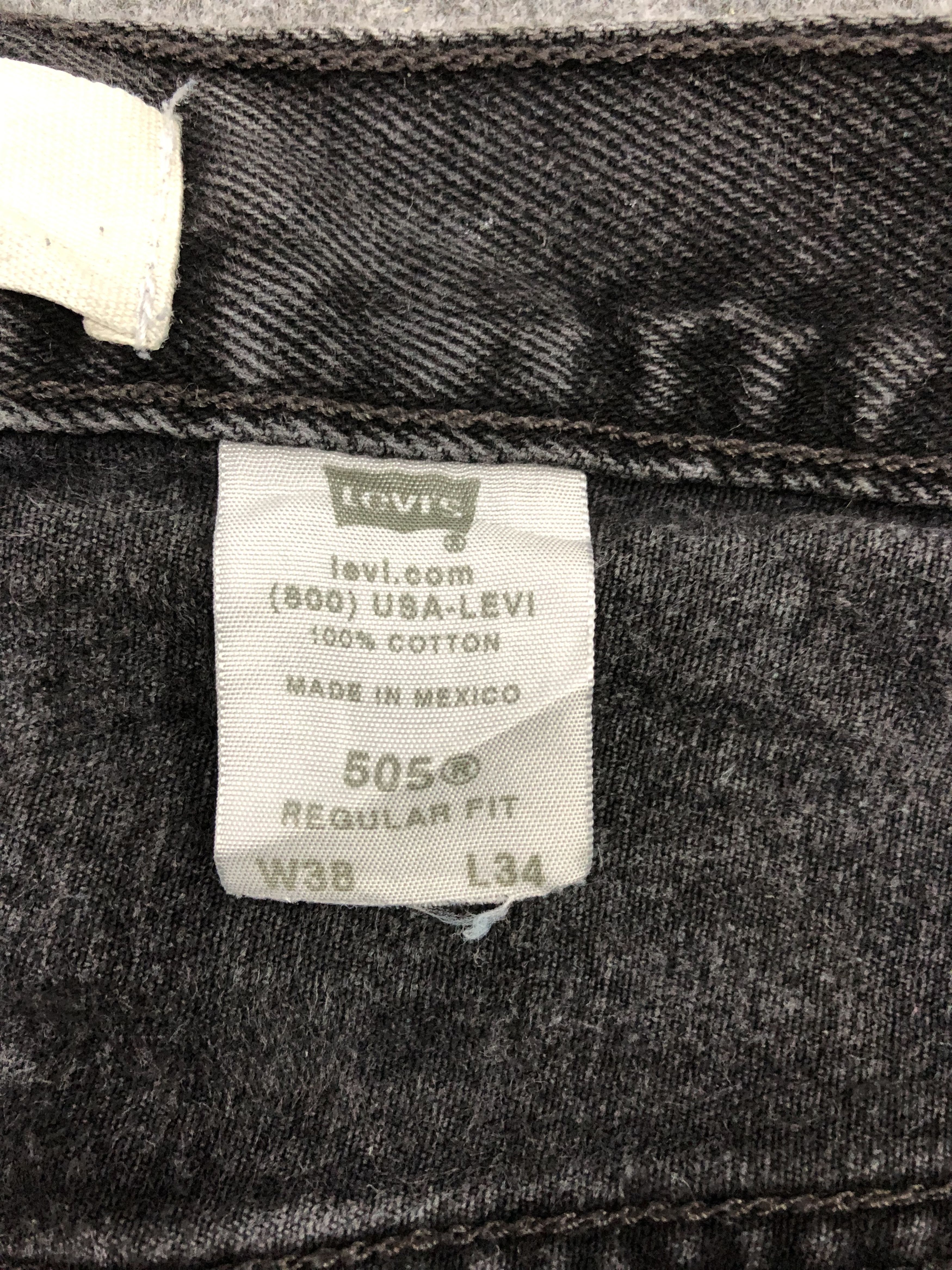 Levi's × Vintage Vintage Levis 505 Faded Black Dirty Jeans Size US 36 / EU 52 - 6 Thumbnail