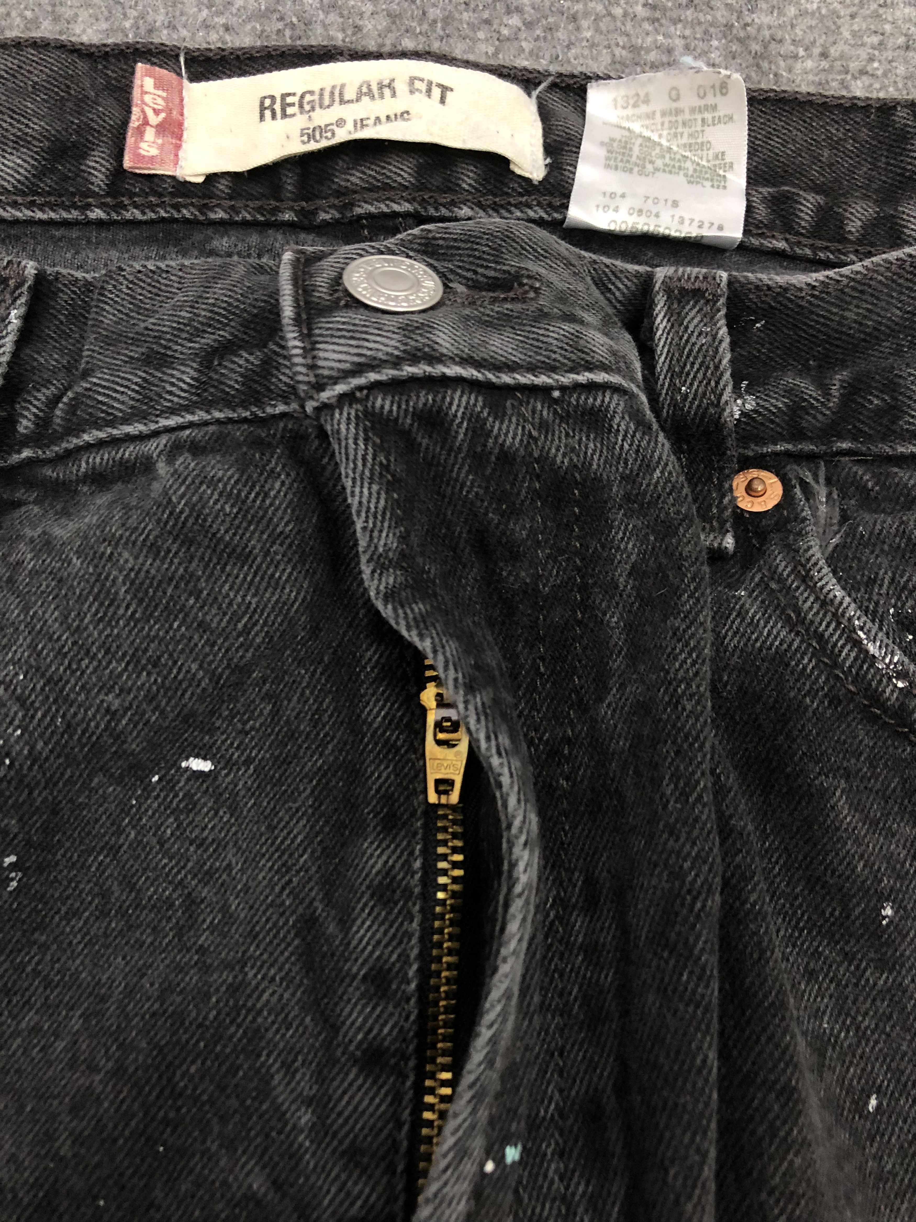 Levi's × Vintage Vintage Levis 505 Faded Black Dirty Jeans Size US 36 / EU 52 - 10 Thumbnail