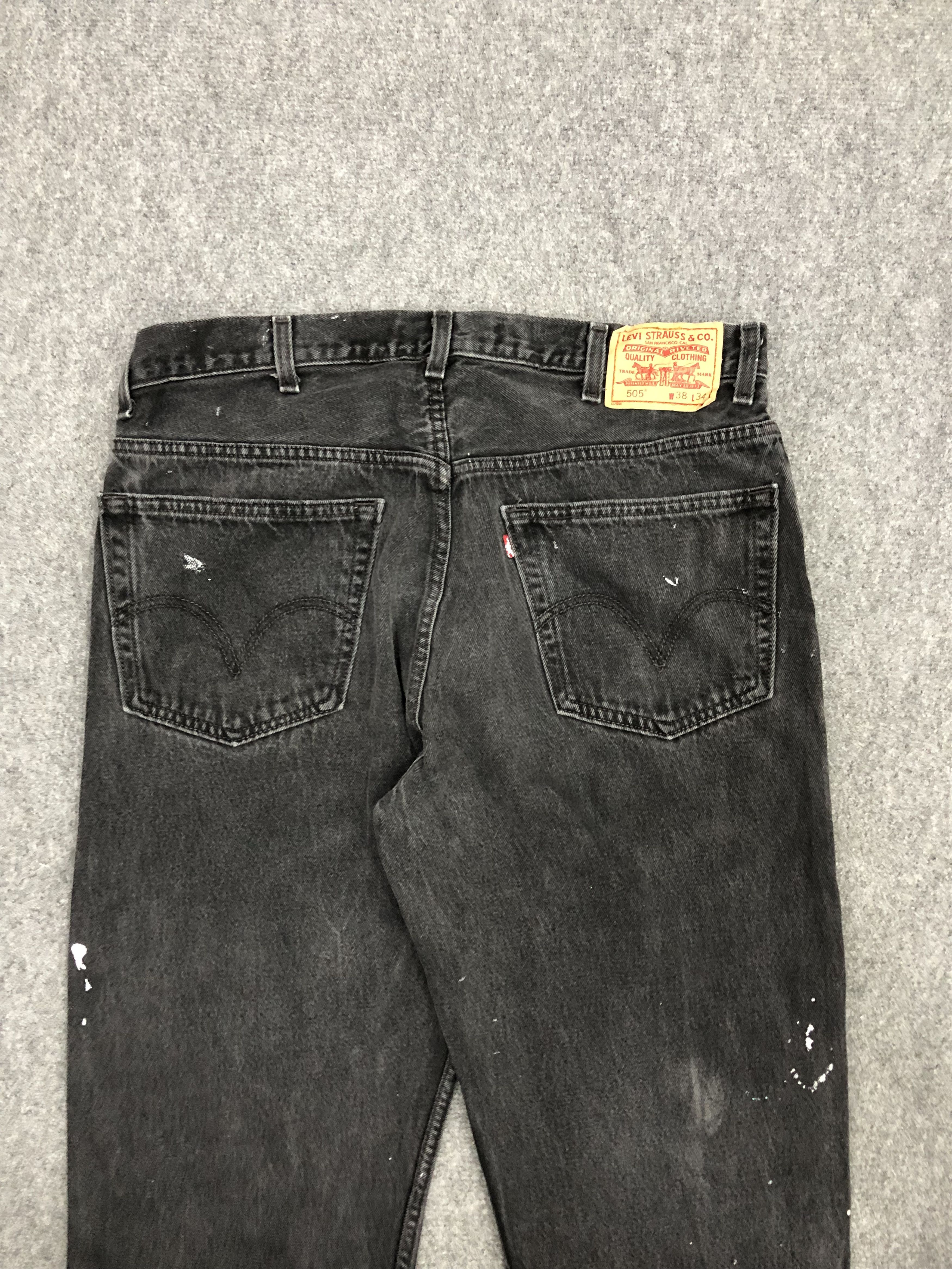 Levi's × Vintage Vintage Levis 505 Faded Black Dirty Jeans Size US 36 / EU 52 - 4 Thumbnail