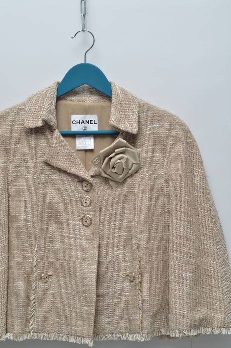 Chanel CHANEL Luxury Linen Silk Tweed Blazer Jacket Made in France