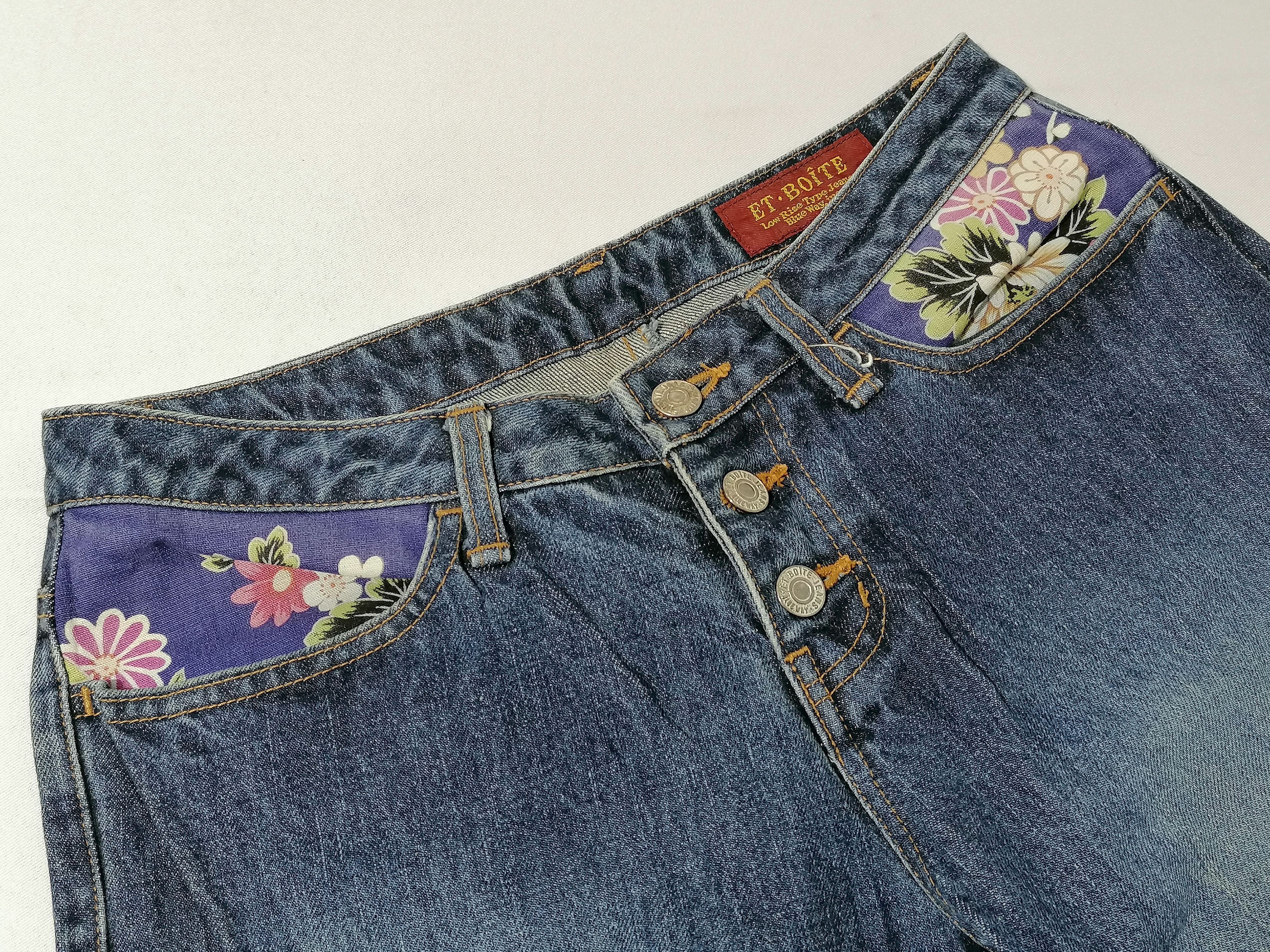 If Six Was Nine × Japanese Brand ET Boits Flowers Design Denim y Size 28" / US 6 / IT 42 - 3 Thumbnail