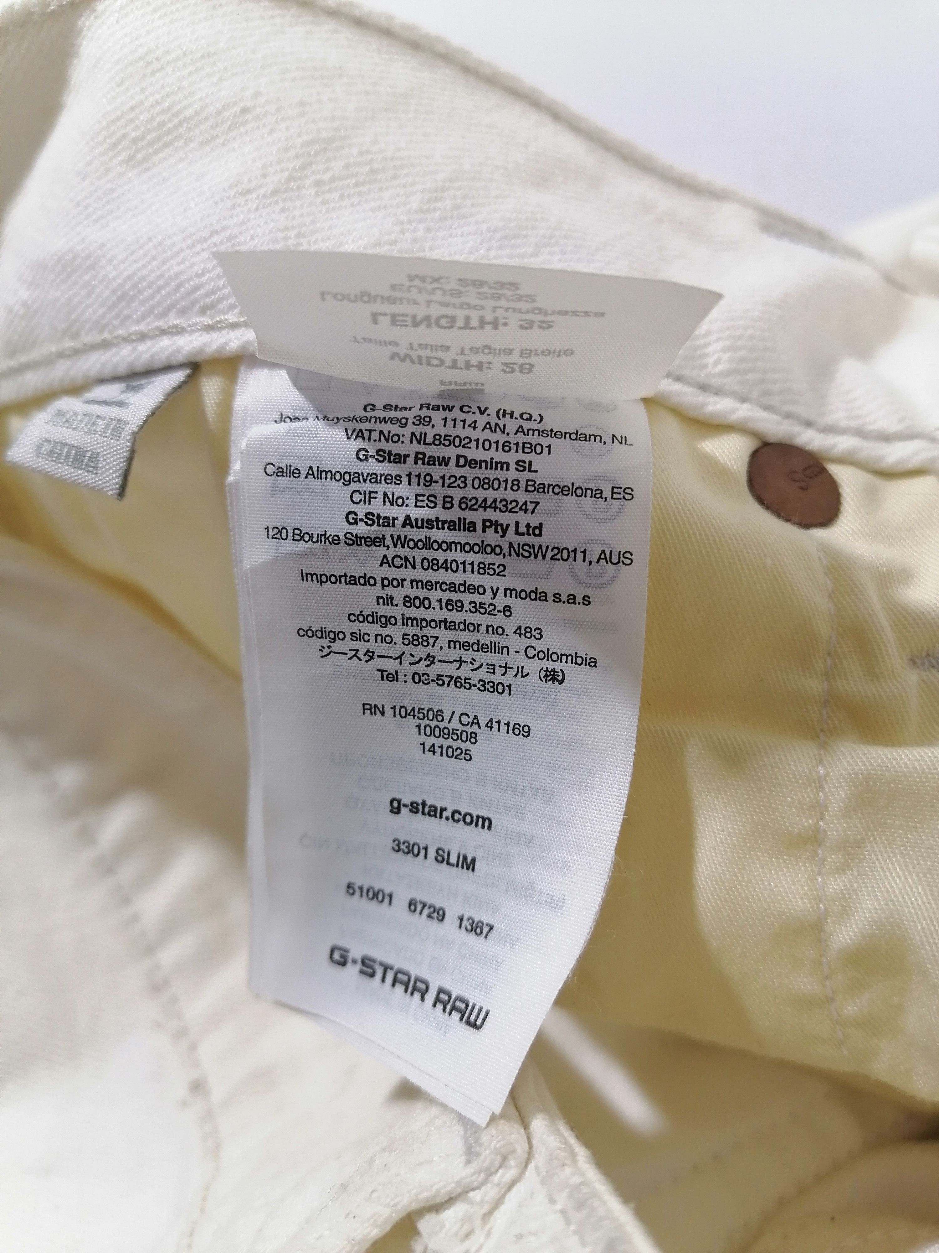 G-Star G-Star Raw 3301 Slim Jeans Size US 34 / EU 50 - 8 Thumbnail