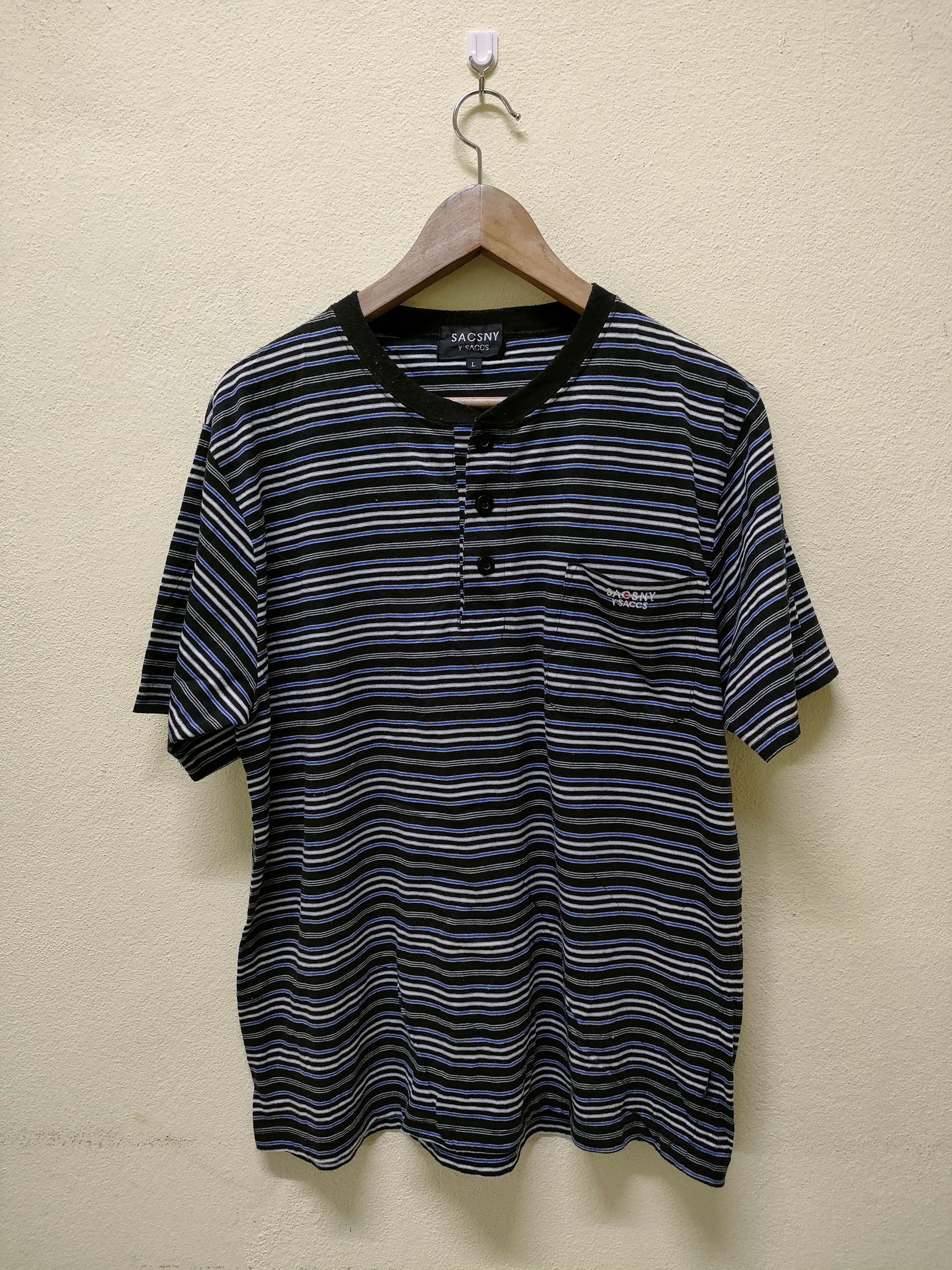 Y's for Men × Yohji Yamamoto Y'saccs Stripe Pocket T-shirt Size US L / EU 52-54 / 3 - 1 Thumbnail