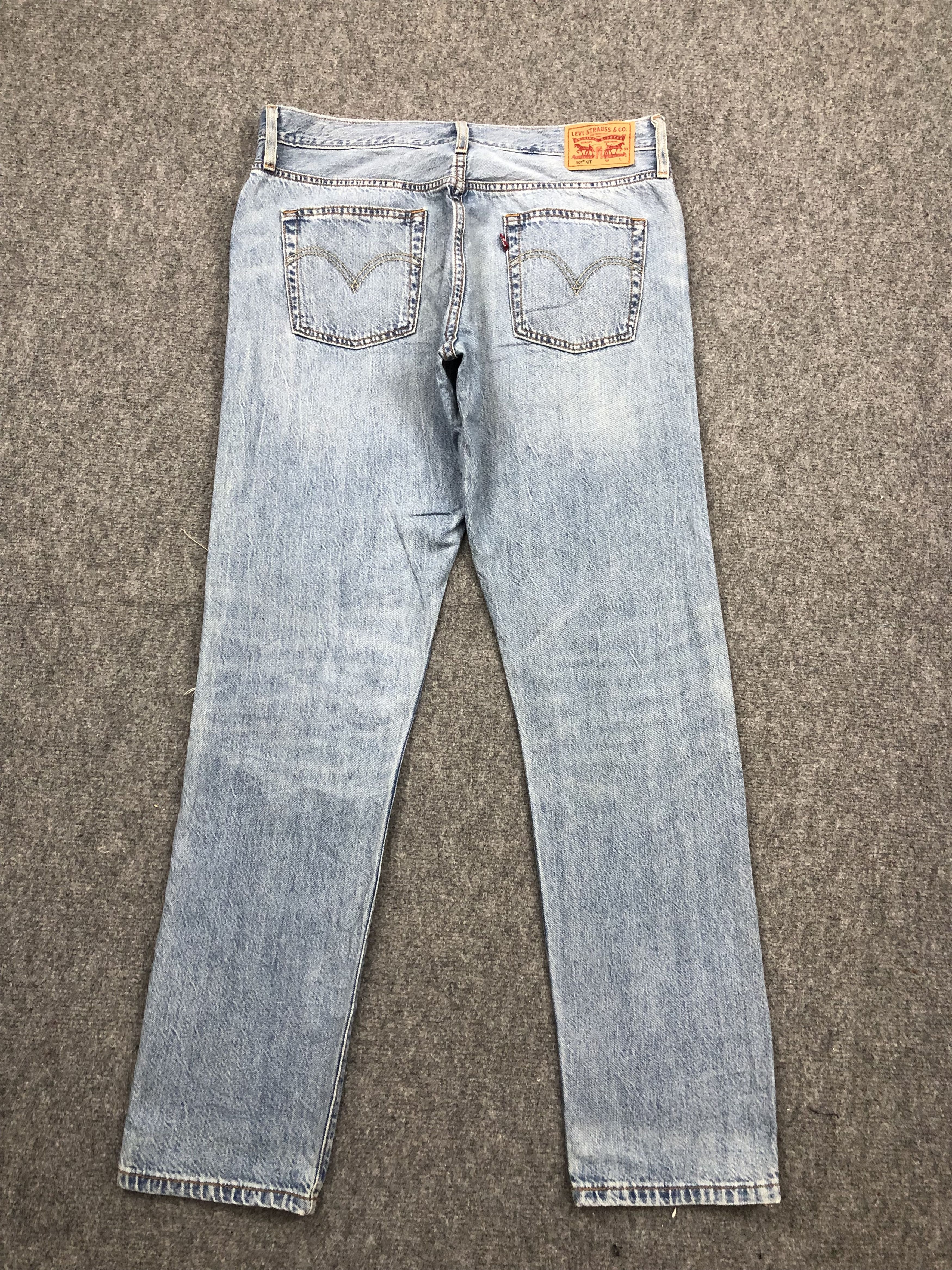 Vintage Distressed Levis 501 CT Faded Blue Jeans