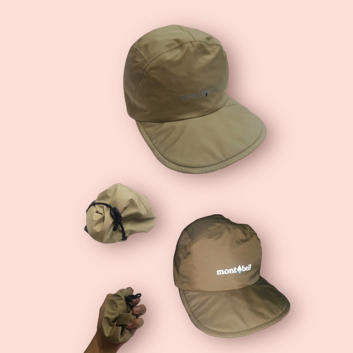 image of Vintage Montbell Goretex Pocketable Outdoor Cap in Khaki, Men's