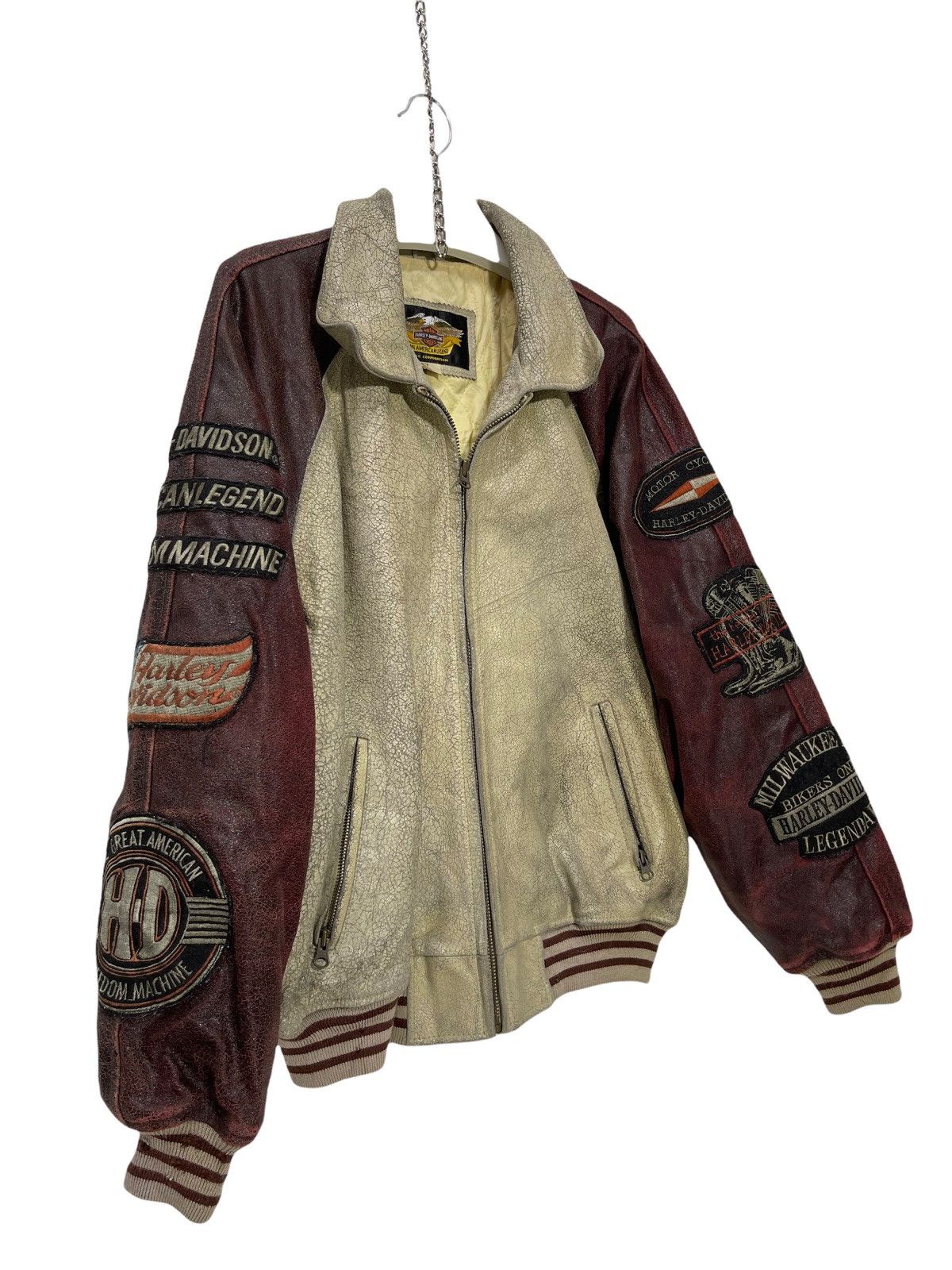 Harley Davidson Harley Davidson Leather Varsity Jacket 17🟩 Size US L / EU 52-54 / 3 - 4 Thumbnail