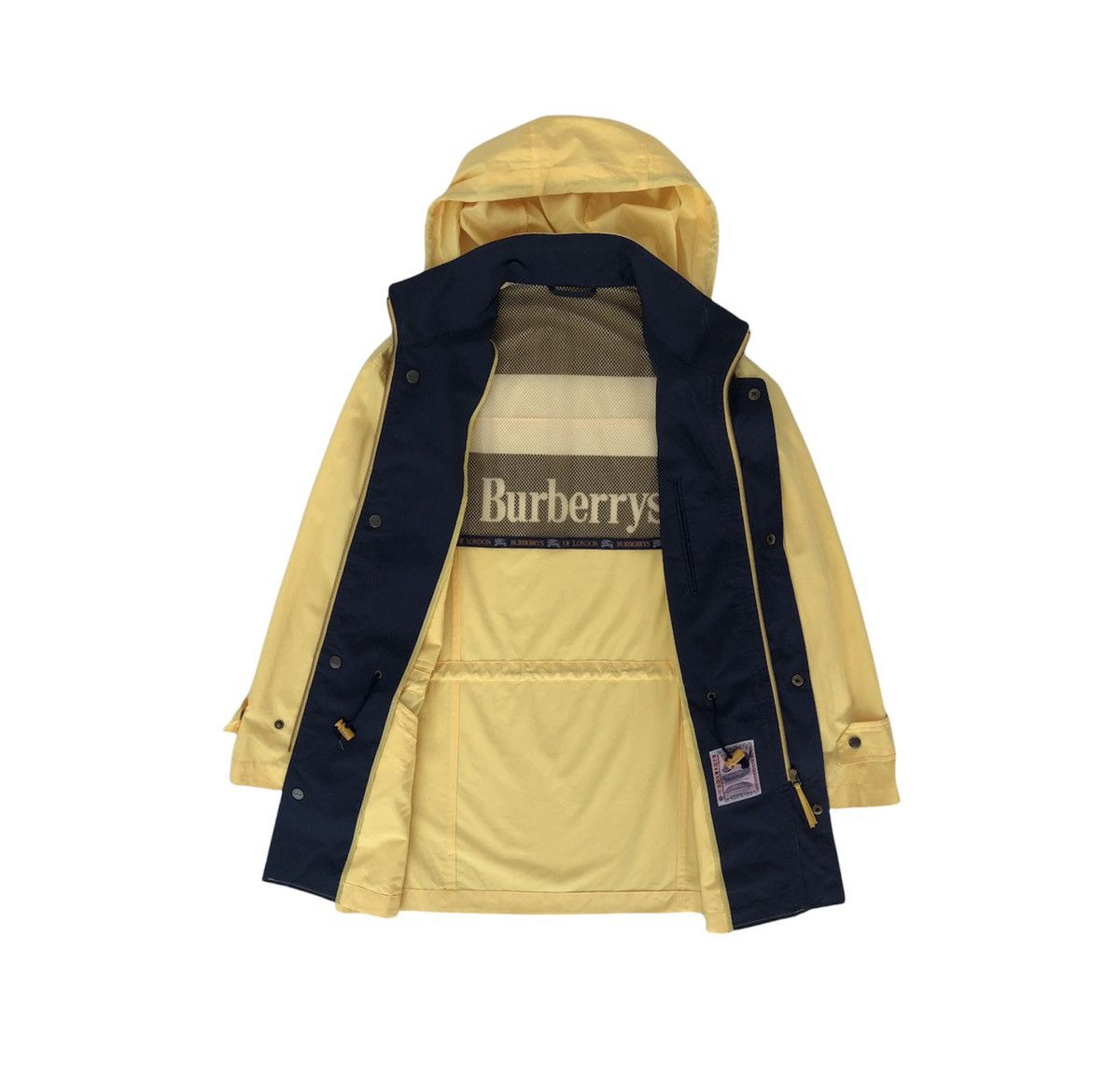 image of Vintage Burberrys Of London Yellow Hooded Jacket, Men's (Size Small)