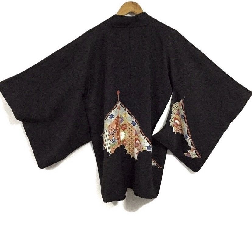 🇯🇵Pachwork KIMONO silk Vintage Japan black Colour