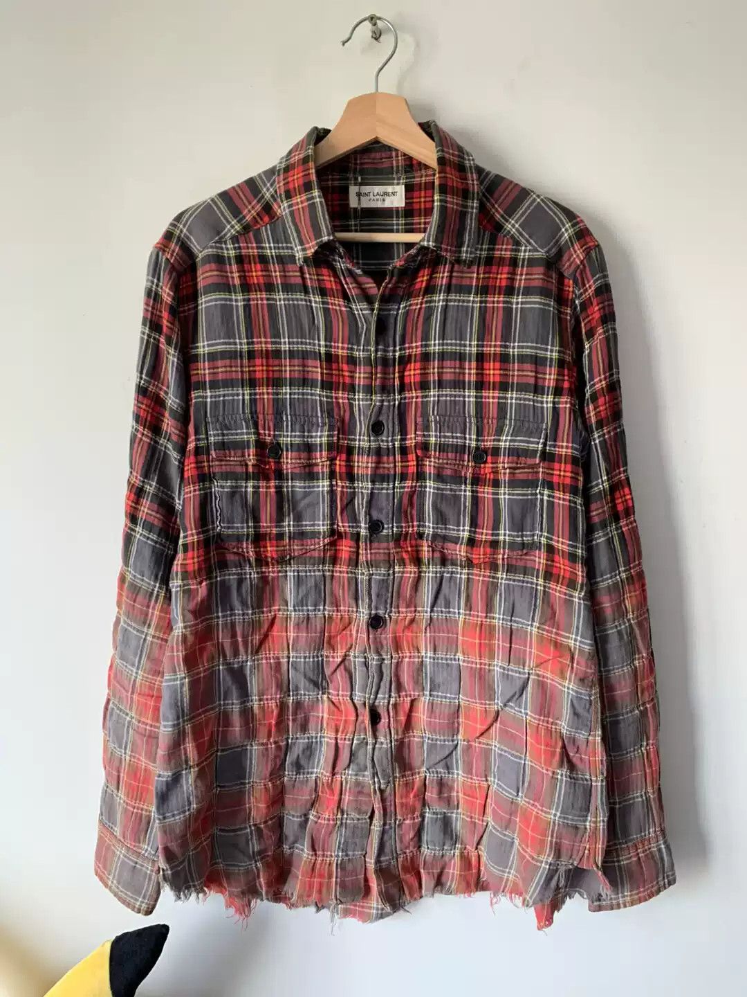Saint Laurent Paris Saint Laurent 16Ss Flannel Shirt Size M Size US M / EU 48-50 / 2 - 1 Thumbnail