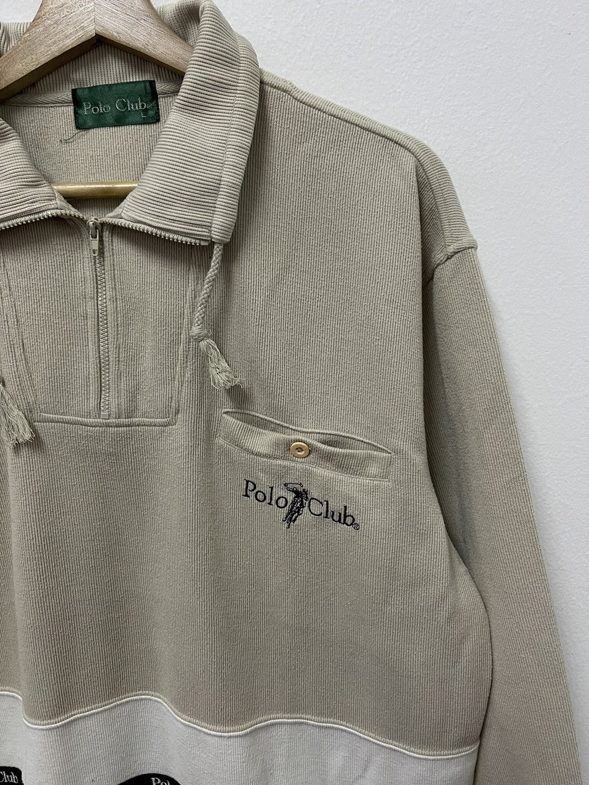 Japanese Brand × Vintage Vintage Polo Club Single Pocket Half Zip Sweatshirt Size US M / EU 48-50 / 2 - 2 Thumbnail