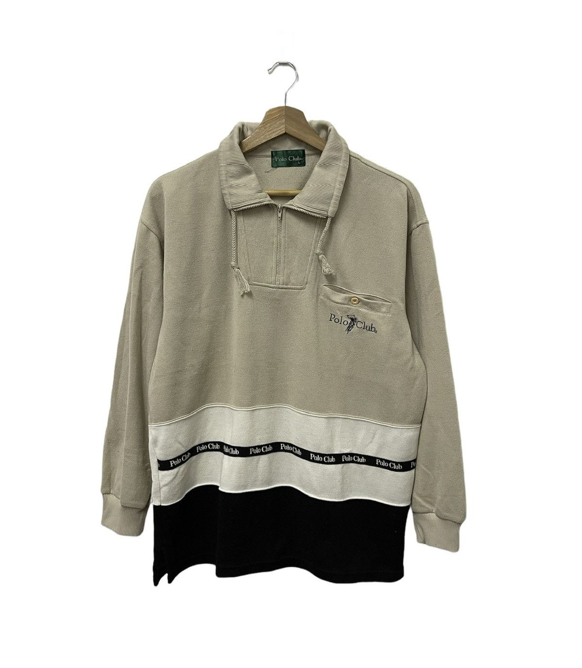 Japanese Brand × Vintage Vintage Polo Club Single Pocket Half Zip Sweatshirt Size US M / EU 48-50 / 2 - 1 Thumbnail