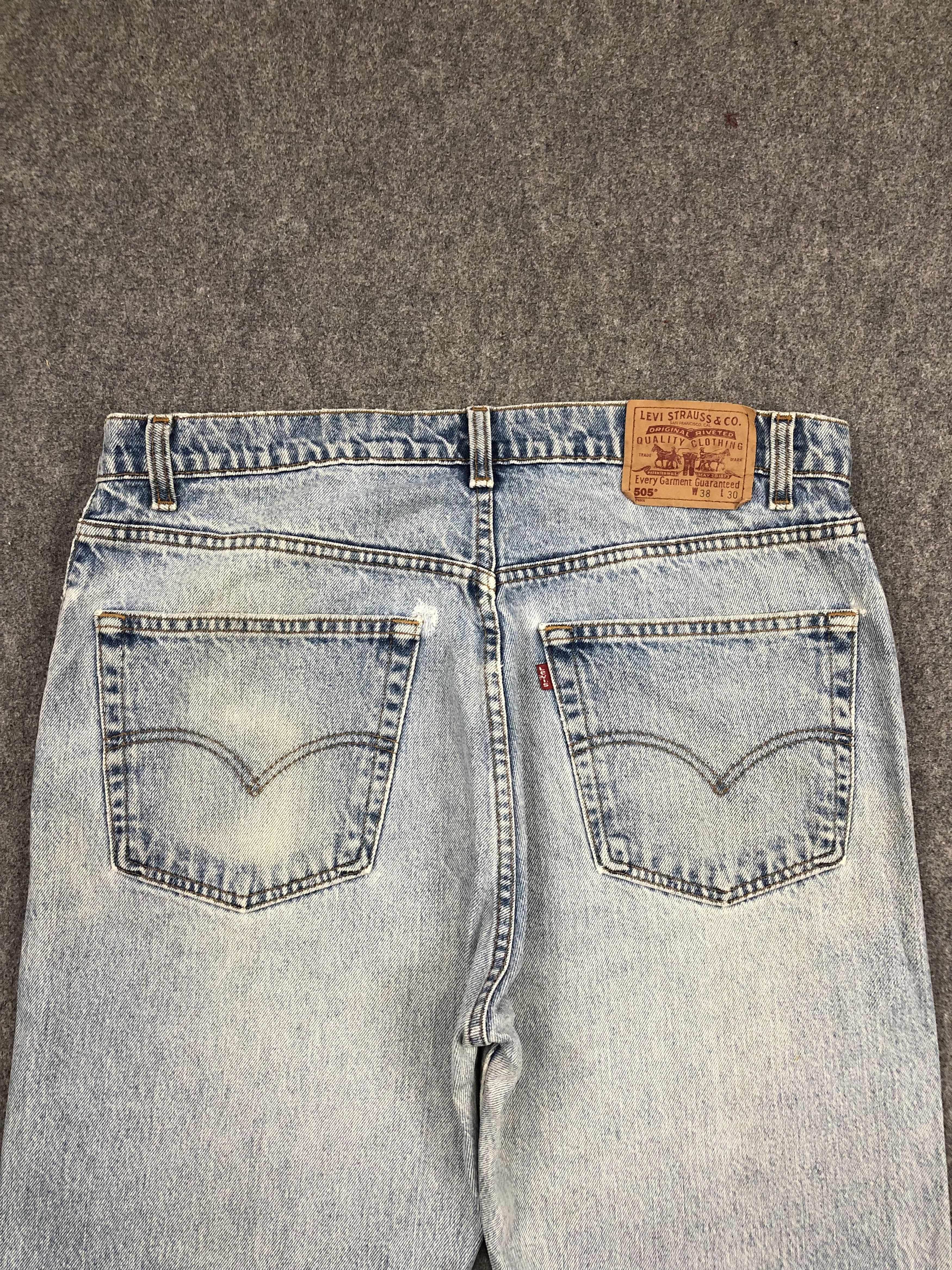 Levi's × Vintage Vintage 90s Levis 505 Faded Blue Jeans Size US 38 / EU 54 - 4 Thumbnail