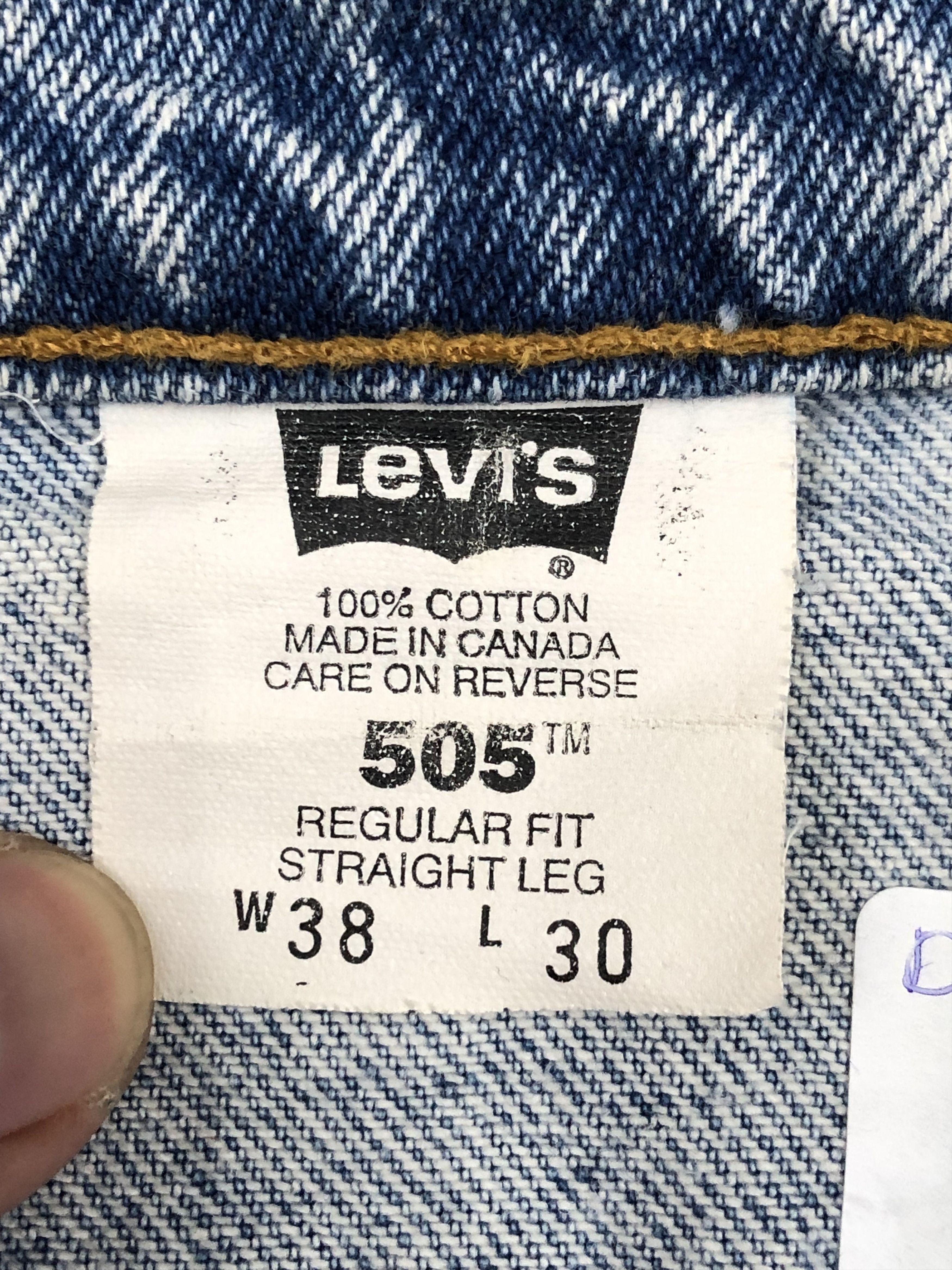 Levi's × Vintage Vintage 90s Levis 505 Faded Blue Jeans Size US 38 / EU 54 - 7 Thumbnail