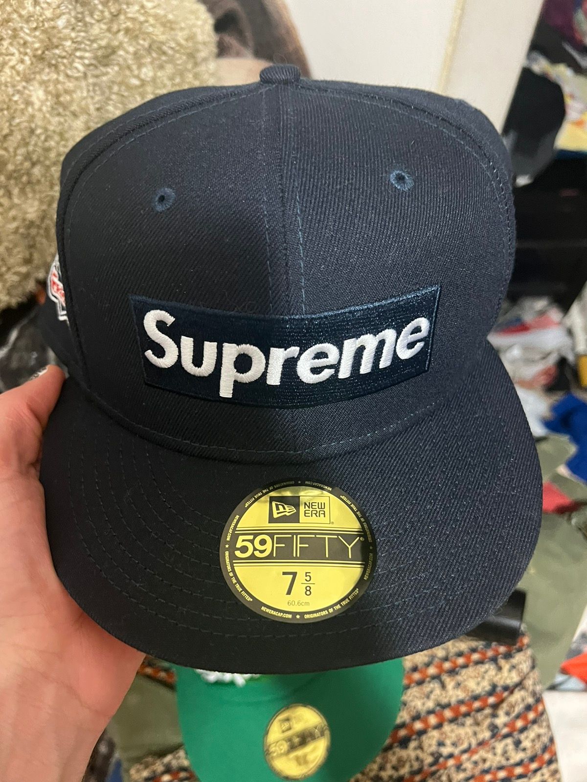 Supreme Supreme New Era No Comp Box Logo Navy fitted hat 7 5/8