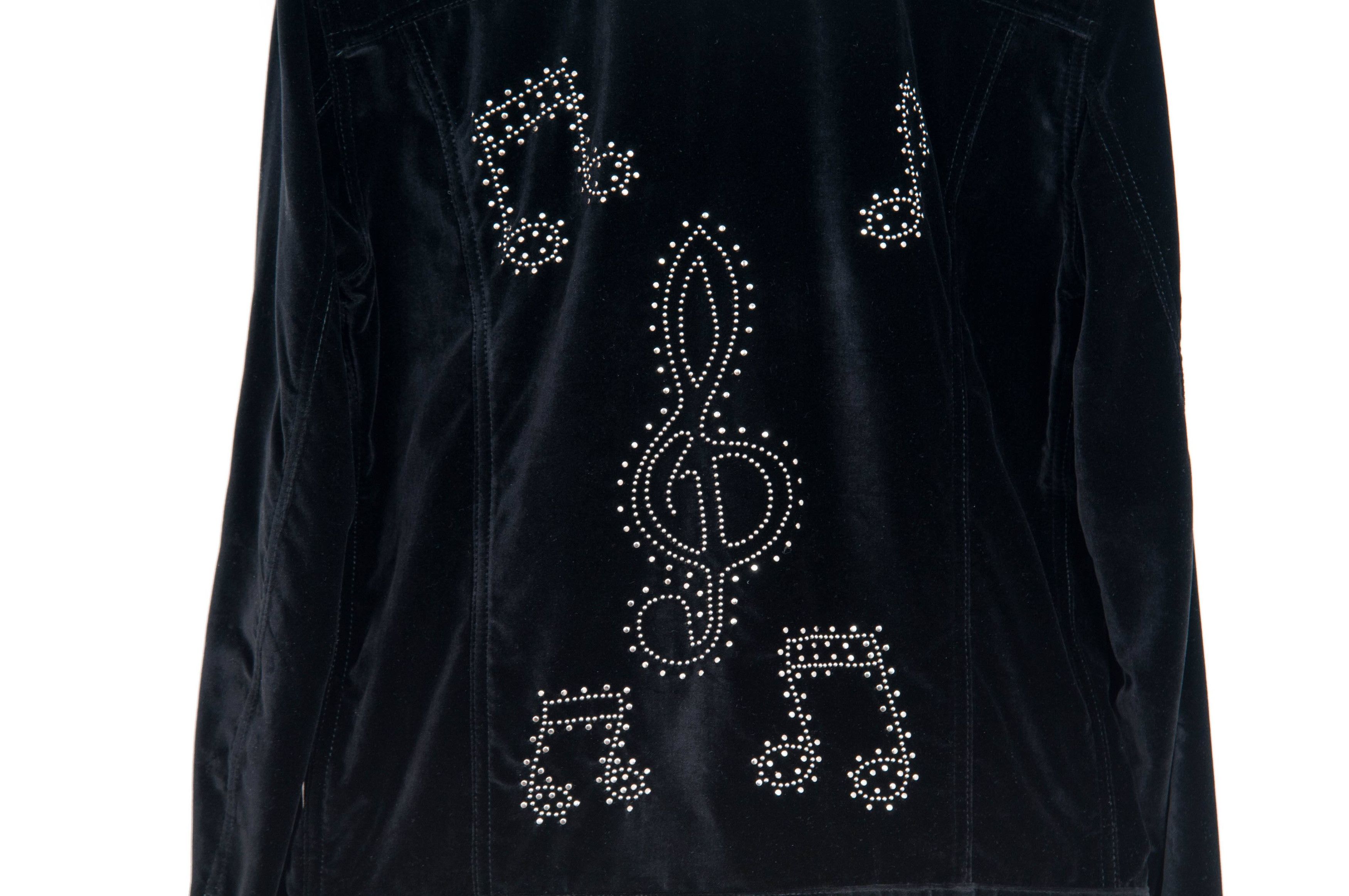 Saint Laurent Paris Velvet Music Notes Trucker Jacket Size US S / EU 44-46 / 1 - 3 Thumbnail