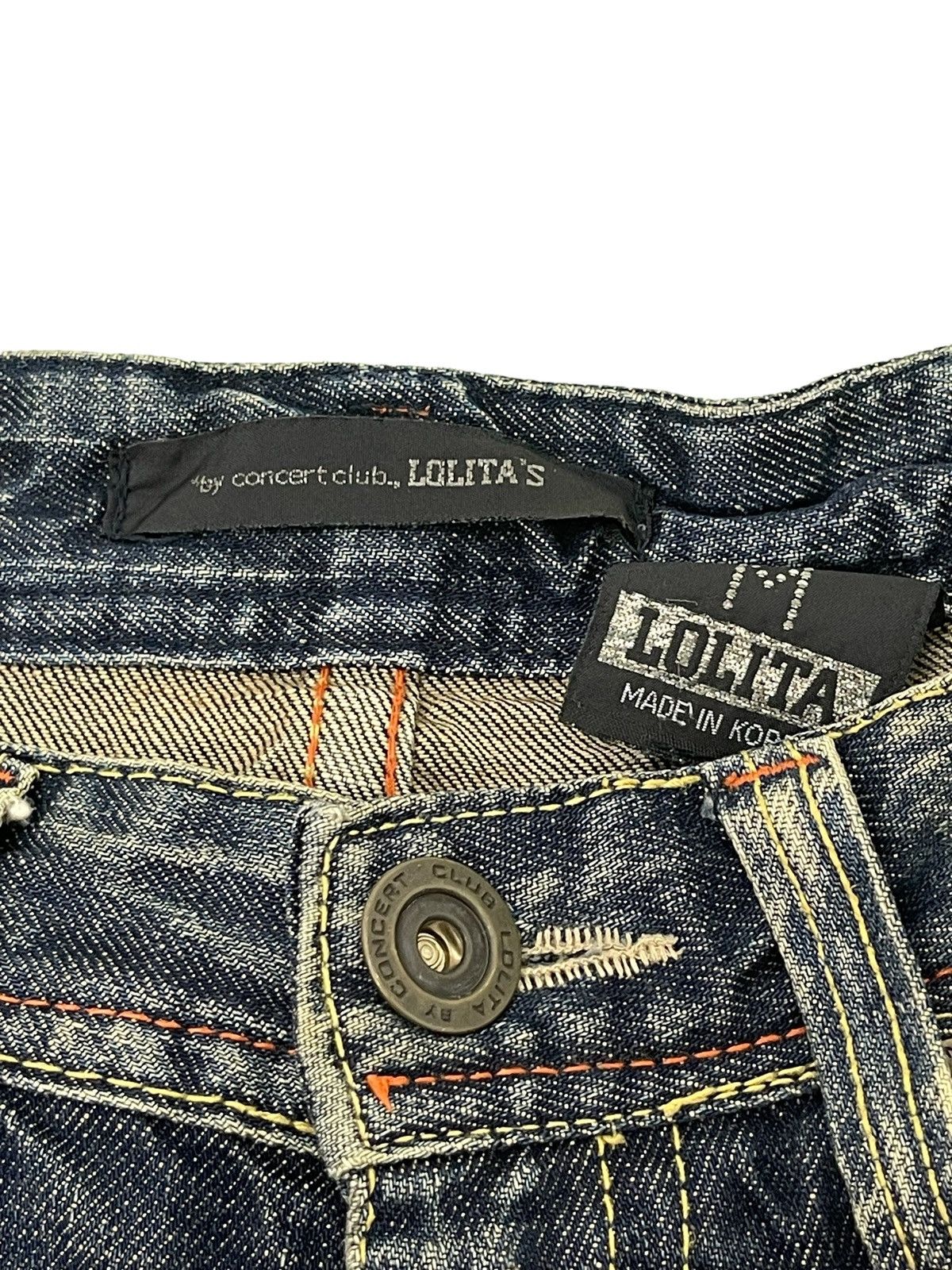 Japanese Brand Flare Jeans Lolita Curv Leg Acid Wash Low Rise Boot 2🟦9 Size US 31 - 19 Thumbnail