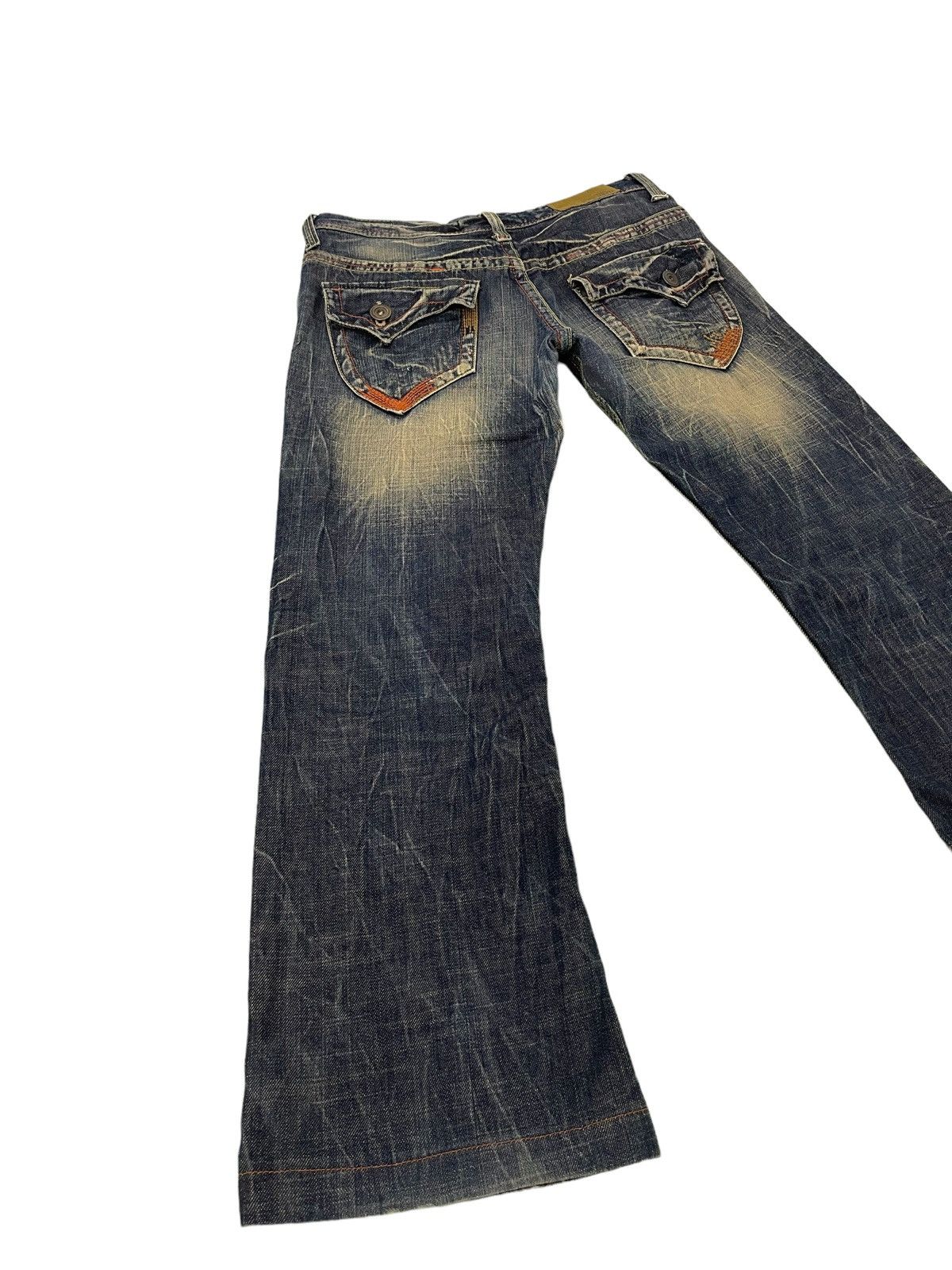 Japanese Brand Flare Jeans Lolita Curv Leg Acid Wash Low Rise Boot 2🟦9 Size US 31 - 1 Thumbnail