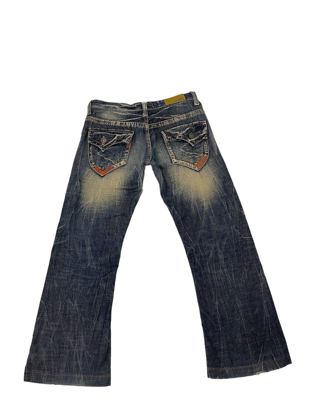 Japanese Brand Flare Jeans Lolita Curv Leg Acid Wash Low Rise Boot 2🟦9 Size US 31 - 2 Thumbnail