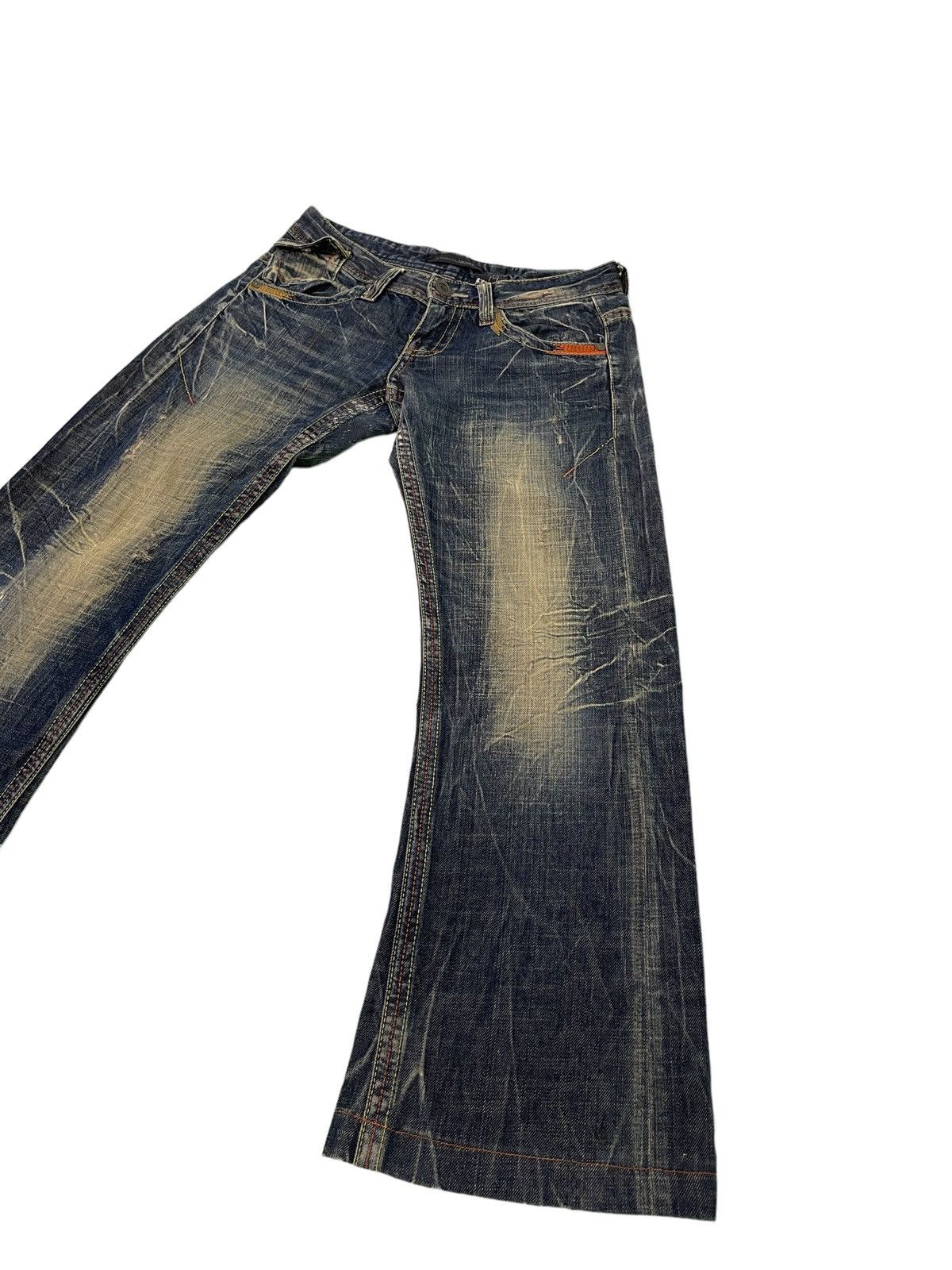 Japanese Brand Flare Jeans Lolita Curv Leg Acid Wash Low Rise Boot 2🟦9 Size US 31 - 12 Thumbnail