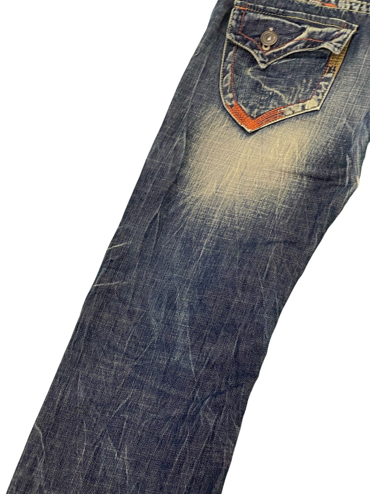 Japanese Brand Flare Jeans Lolita Curv Leg Acid Wash Low Rise Boot 2🟦9 Size US 31 - 6 Thumbnail