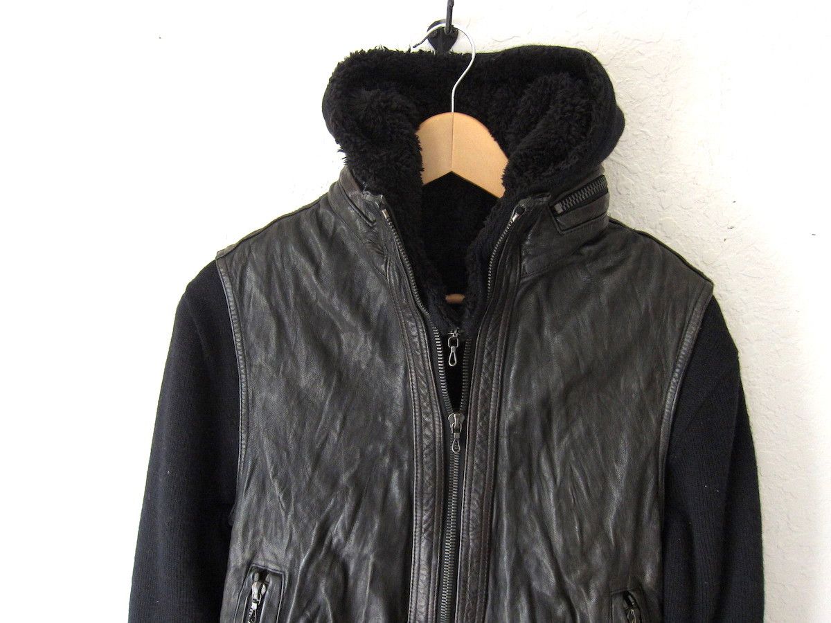Shellac *NEW* 2-IN-1 LEATHER VEST FUR JACKET Size US S / EU 44-46 / 1 - 4 Thumbnail