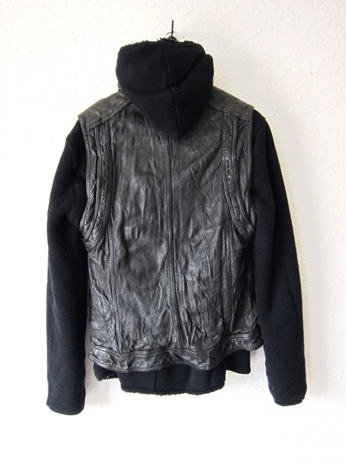 Shellac *NEW* 2-IN-1 LEATHER VEST FUR JACKET Size US S / EU 44-46 / 1 - 6 Thumbnail