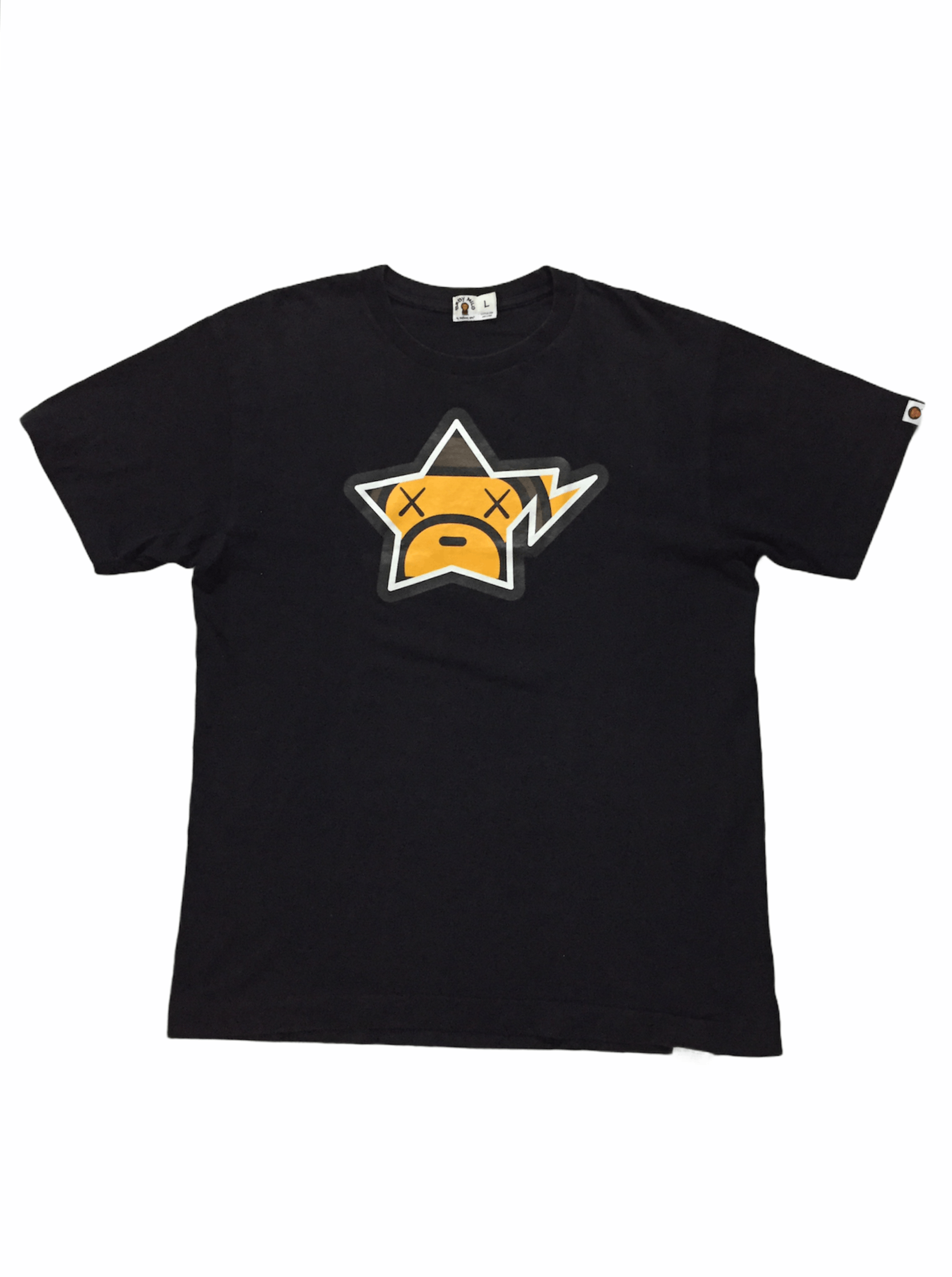 image of 2005 Bape Kaws Milo Star Tee in Black, Men's (Size Large)