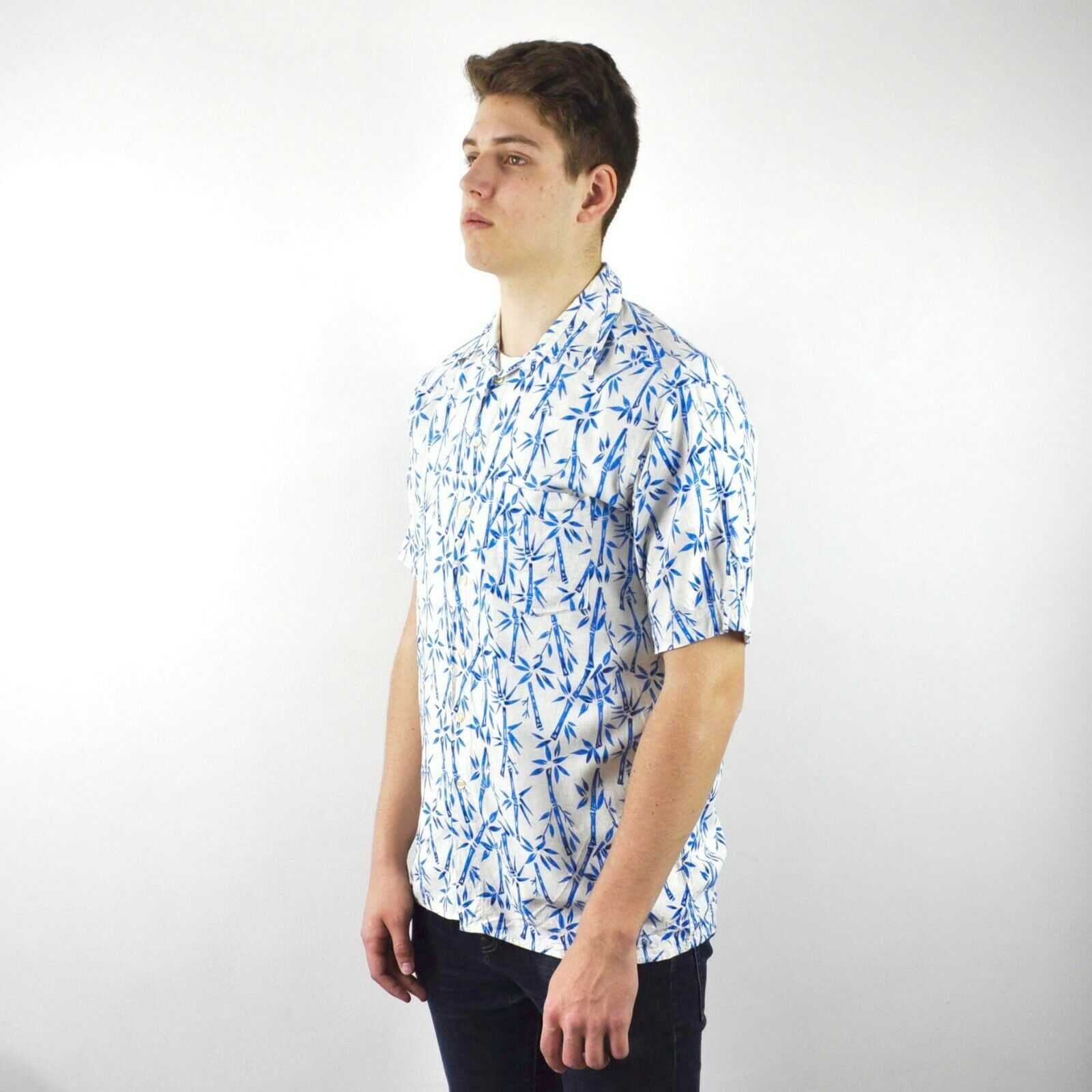 Vintage Canda Men M Short Sleeved Linen Button Shirt Bamboo Festival Size US M / EU 48-50 / 2 - 3 Thumbnail