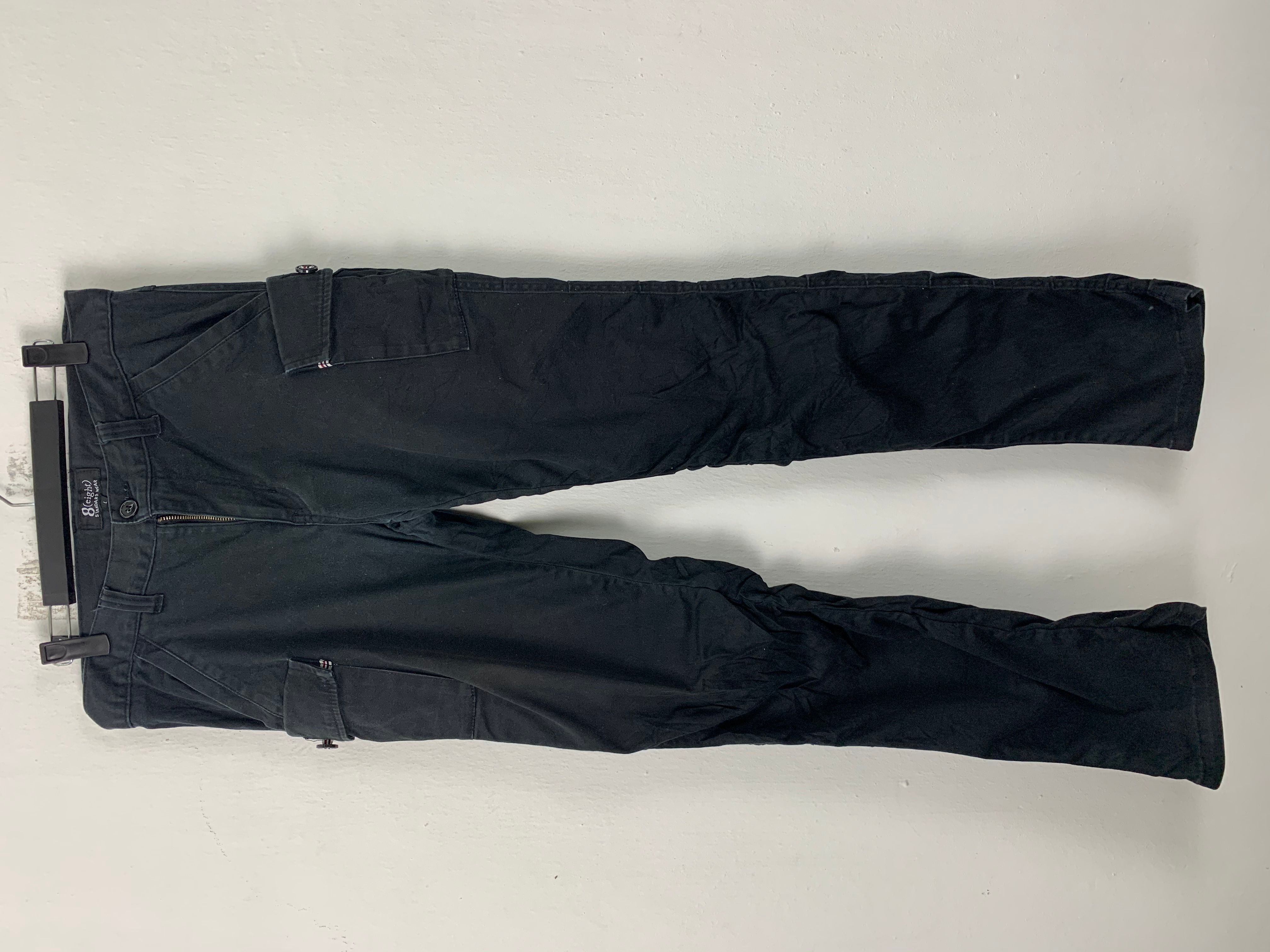 Pre-owned Vintage Cargo Pants 8(eight) Multipocket Black  Streetwear