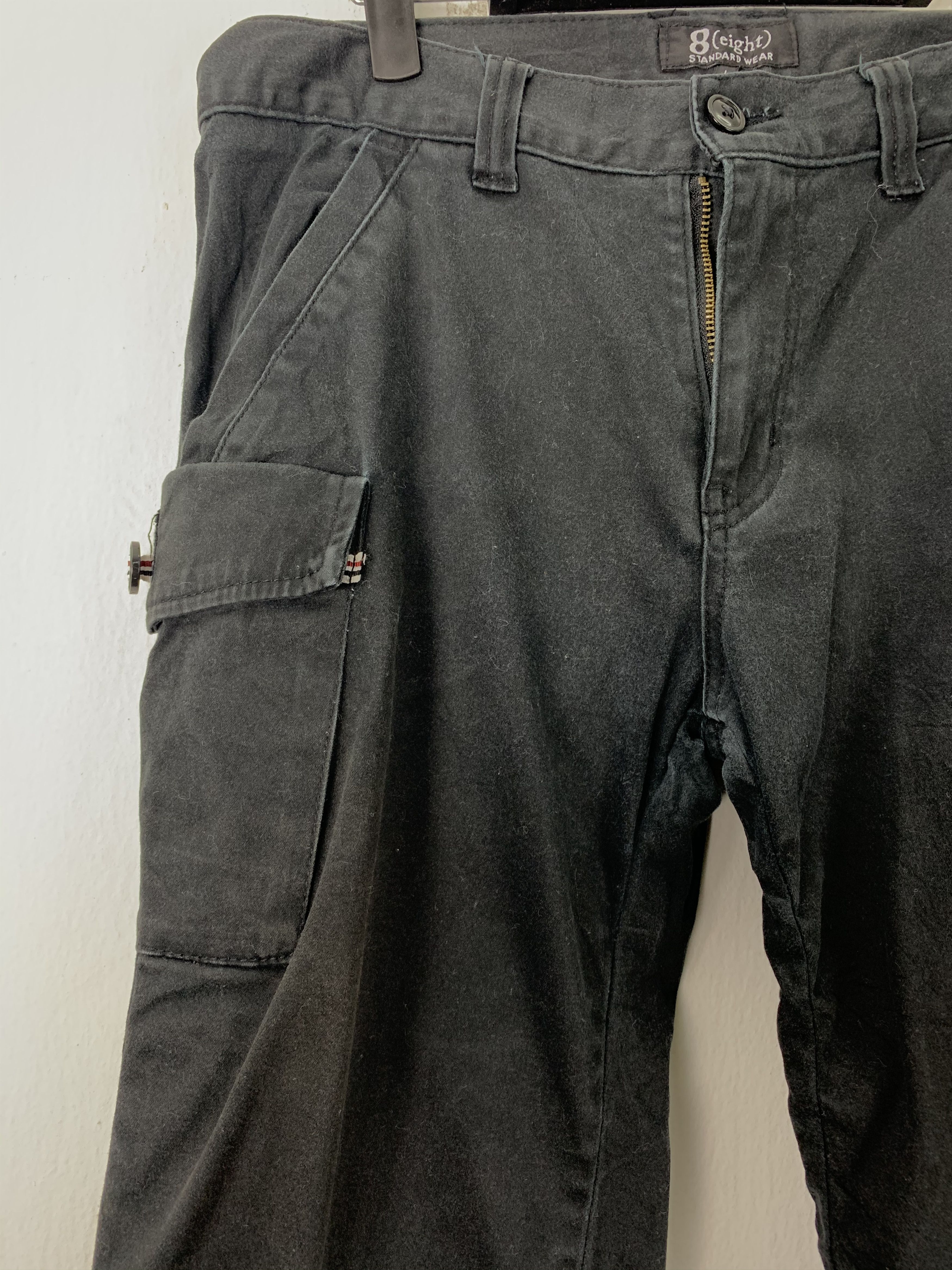Japanese Brand Cargo Pants 8(Eight) skinny multipocket Black Streetwear Size US 32 / EU 48 - 4 Thumbnail