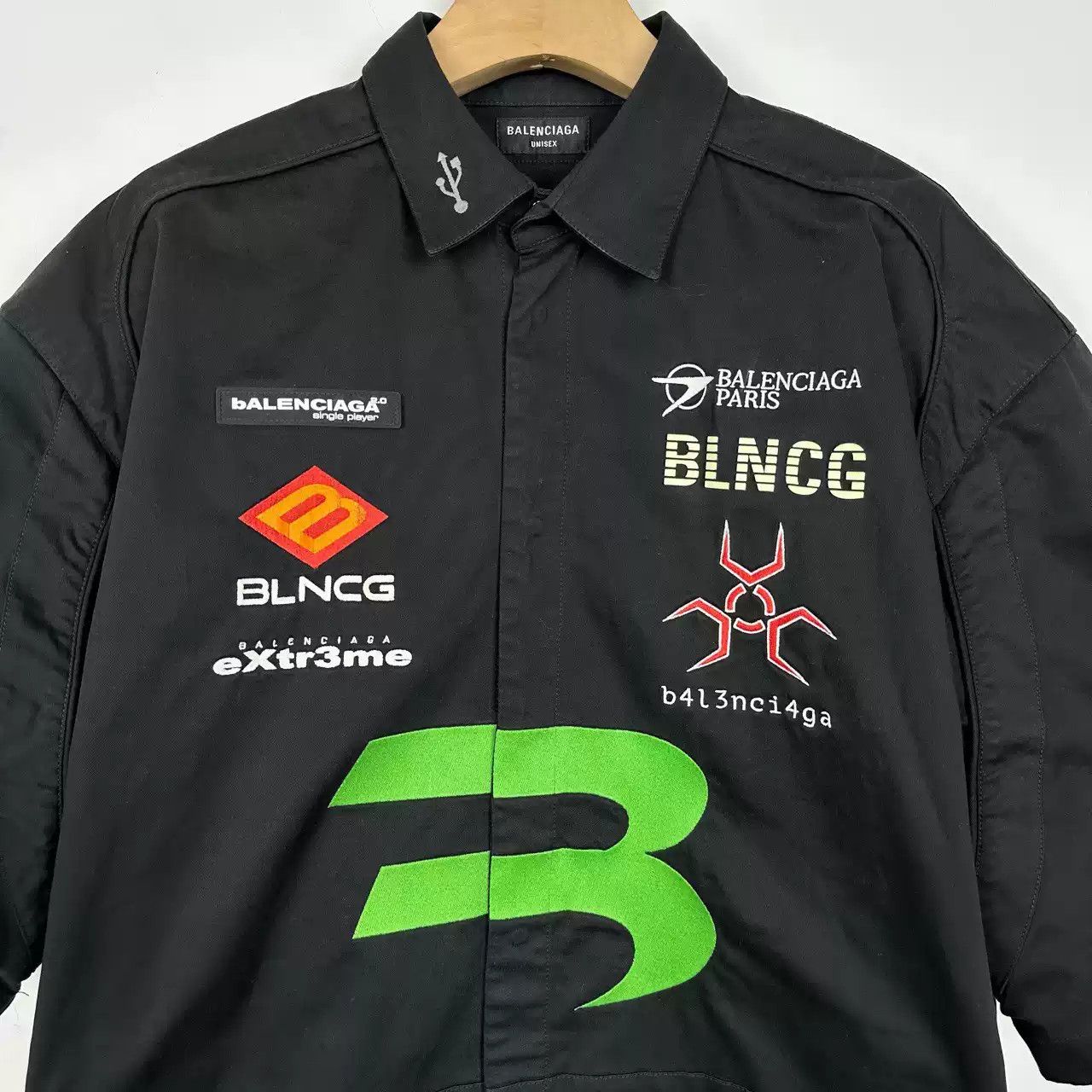 Balenciaga `Balenciaga 21aw GAMER Logo Shirt Size US M / EU 48-50 / 2 - 3 Thumbnail