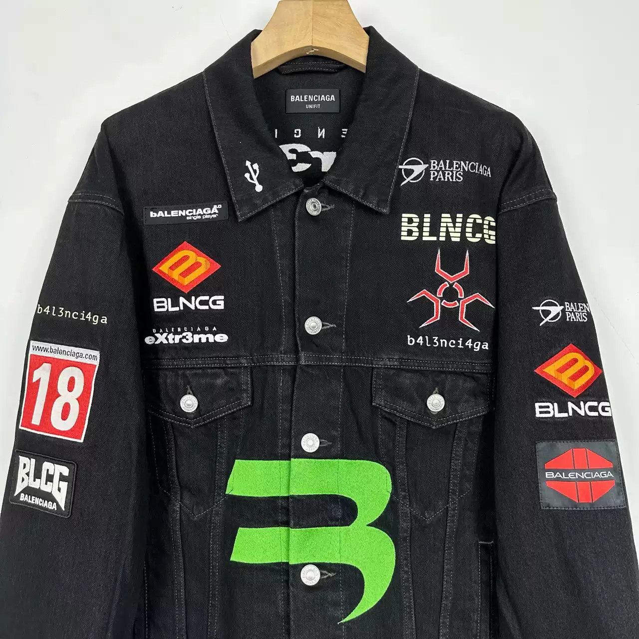 Balenciaga Balenciaga 21aw Gamer Logo Denim JKT Size US XS / EU 42 / 0 - 3 Thumbnail