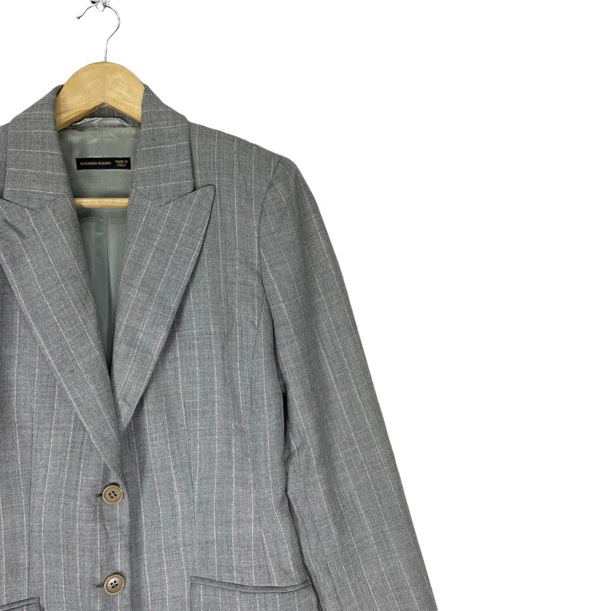 Alexander McQueen ❄️ALEXANDER MCQUEEN FW2011 SINGLE BREAST STRIPED BLAZER COAT Size S / US 4 / IT 40 - 3 Thumbnail