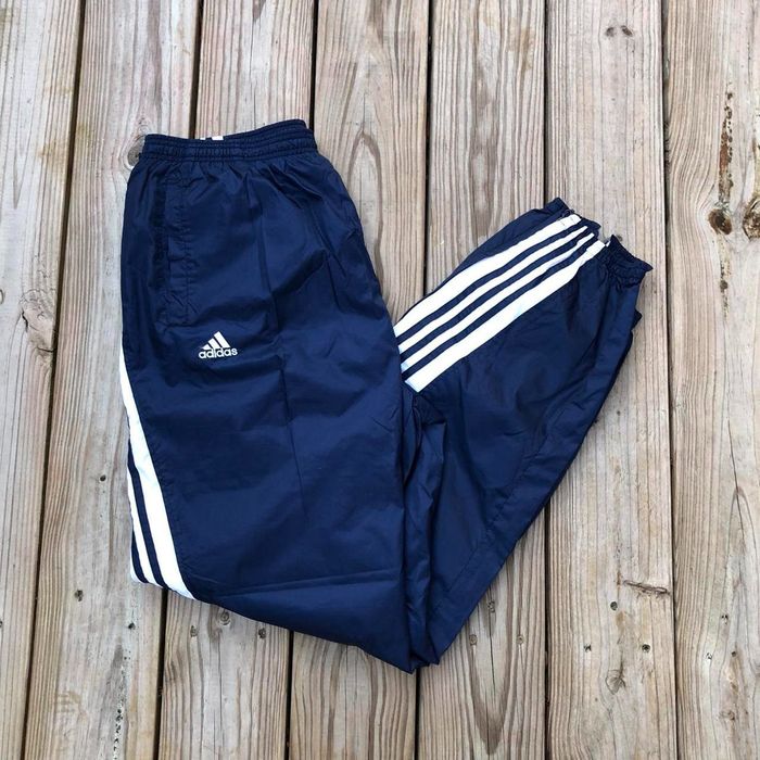 Adidas Vintage Y2K Adidas Blue Track Pants White Stripe