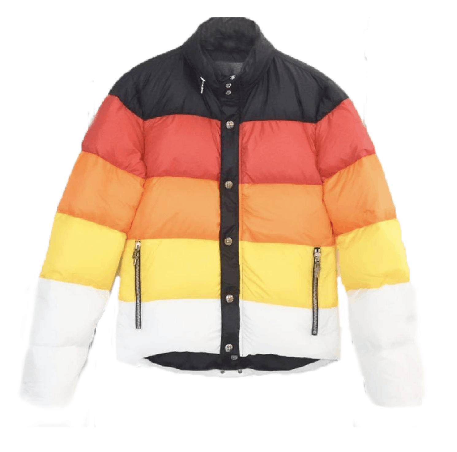 image of Chrome Hearts Nylon Down Puffer Jacket in Orange, Men's (Size Small)