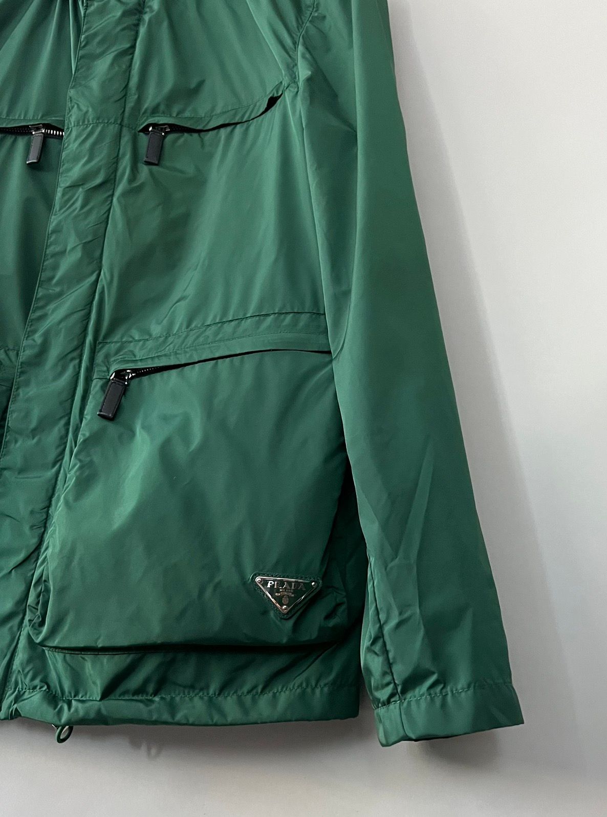 Pre-owned Prada Logo Cargo Jacket In Green