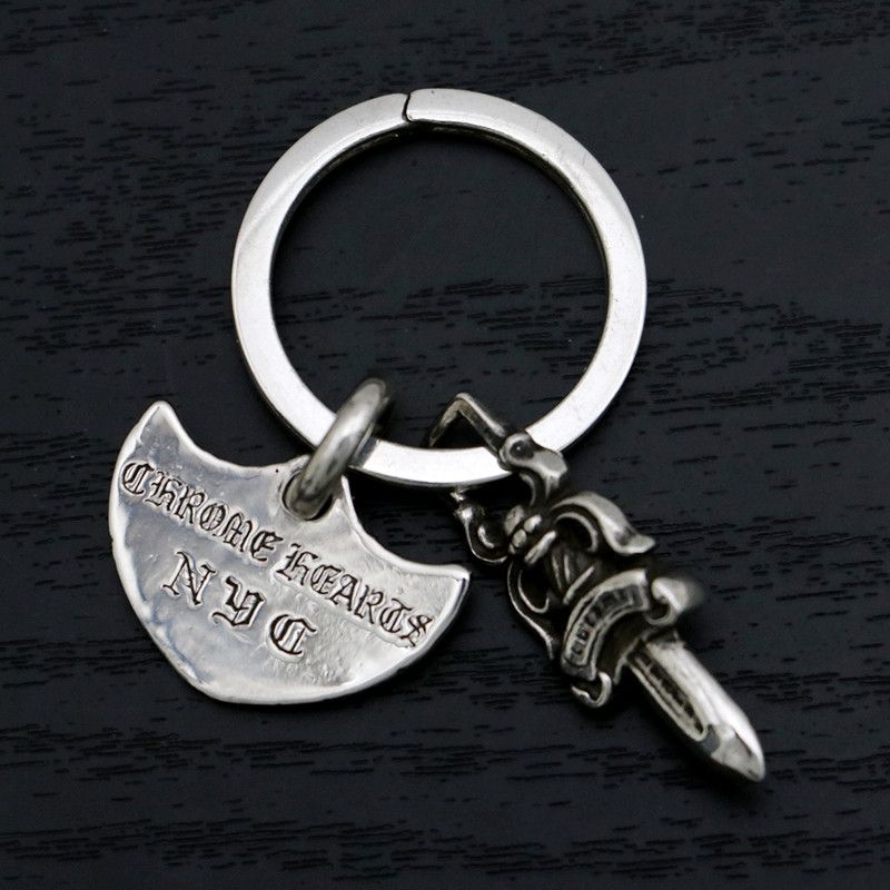 Pre-owned Chrome Hearts Nyc Limited Keyring In Silver