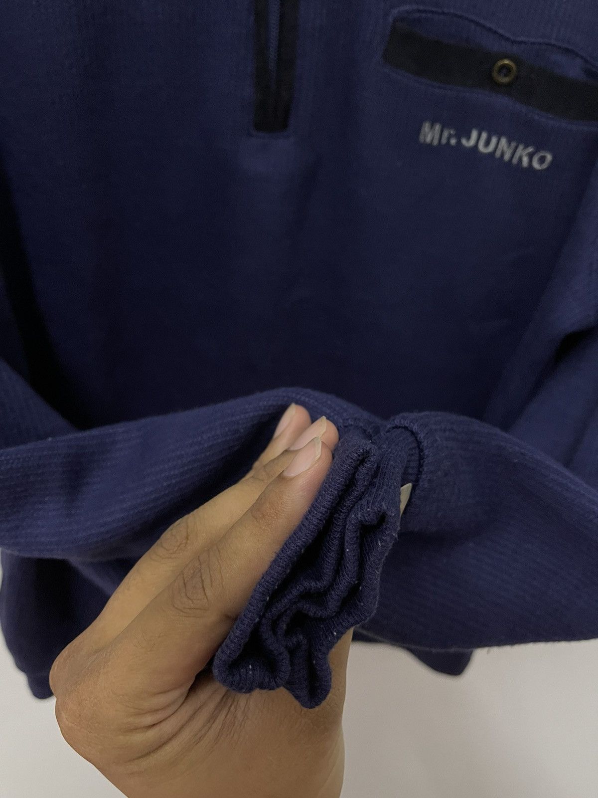 Japanese Brand × Mr. Junko × Vintage Vintage Mr Junko Single Pocket Half Zip Sweatshirt Size US M / EU 48-50 / 2 - 3 Thumbnail