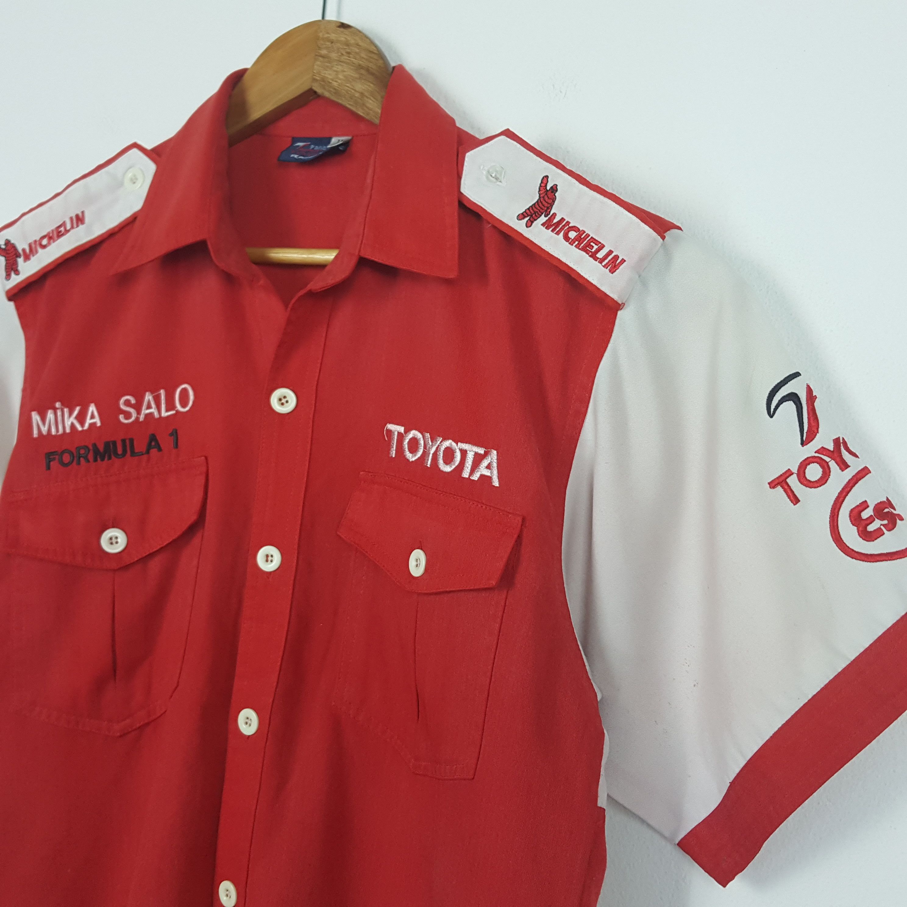 Japanese Brand × Vintage Vintage TOYOTA Formula F1 Mika Salo Racing Shirt Size US M / EU 48-50 / 2 - 8 Thumbnail