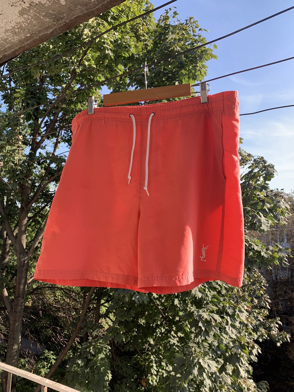 Vintage 90s Vintage Yves Saint Laurent YSL Pink Swimming Shorts Size US 33 - 2 Thumbnail